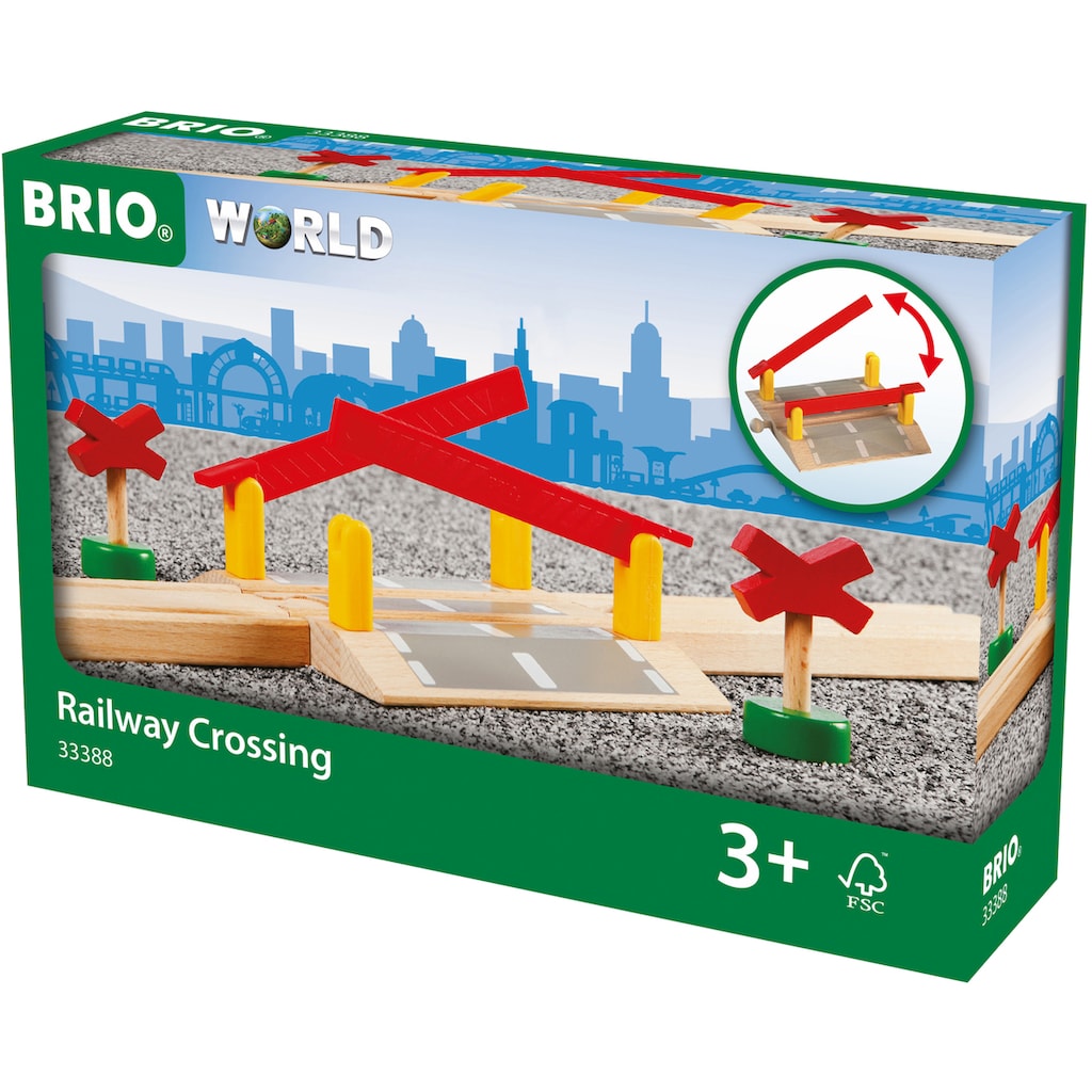 BRIO® Spielzeugeisenbahn-Erweiterung »BRIO® WORLD, Bahnübergang«, FSC®- schützt Wald - weltweit