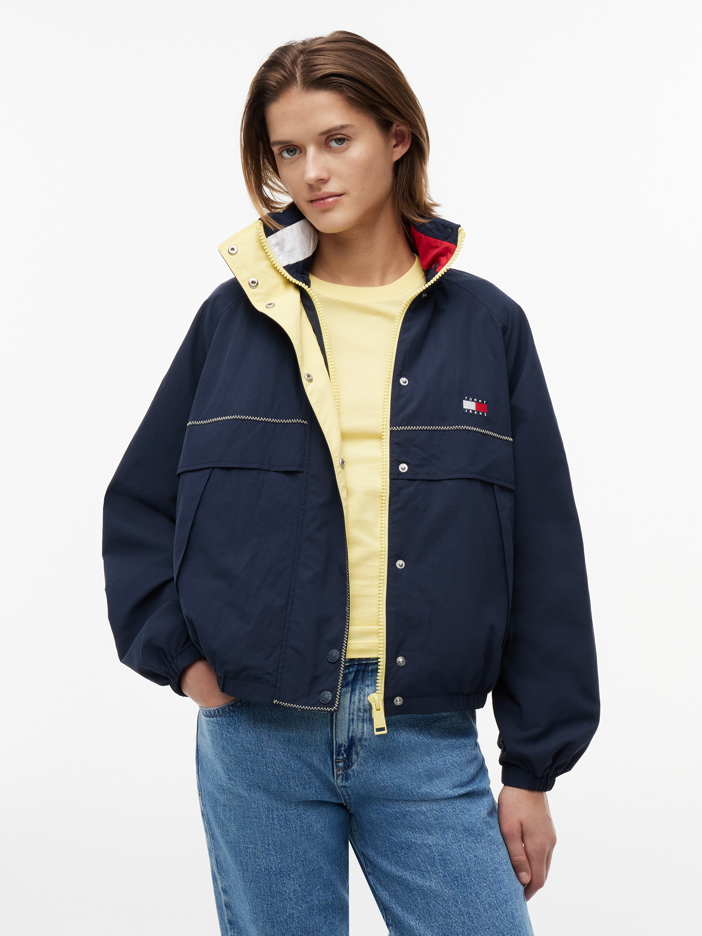 Tommy Jeans Windbreaker »TJW COLORBLOCK WINDBREAKER« Kunstfaser, elastische Bündchen, verdeckter Reißverschluss