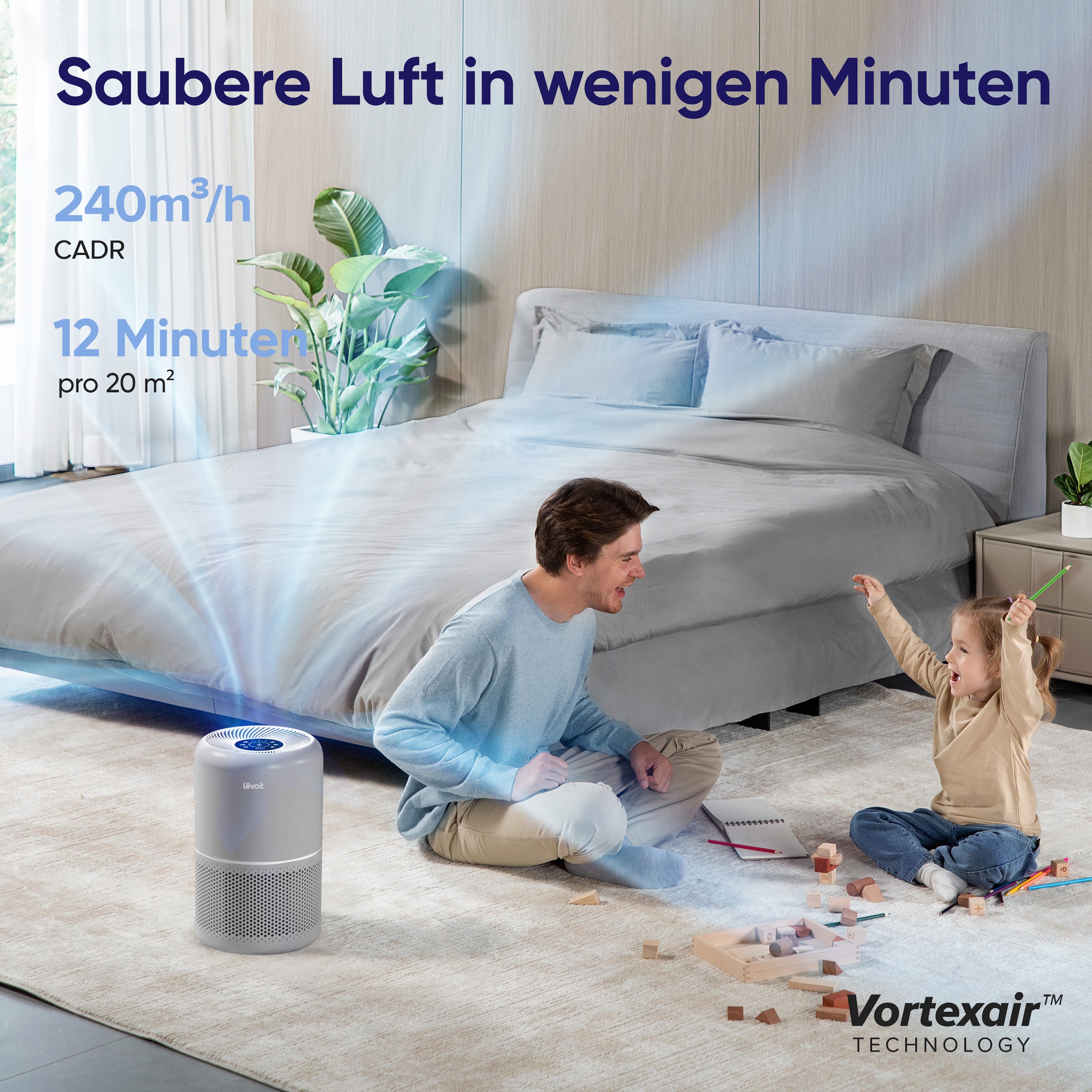 Levoit Luftreiniger »Core 300S Pro Smart Air Purifier« für 50 qm Räume 3-Stufen-HEPA-Filtersystem, leiser Reiniger für Allergiker