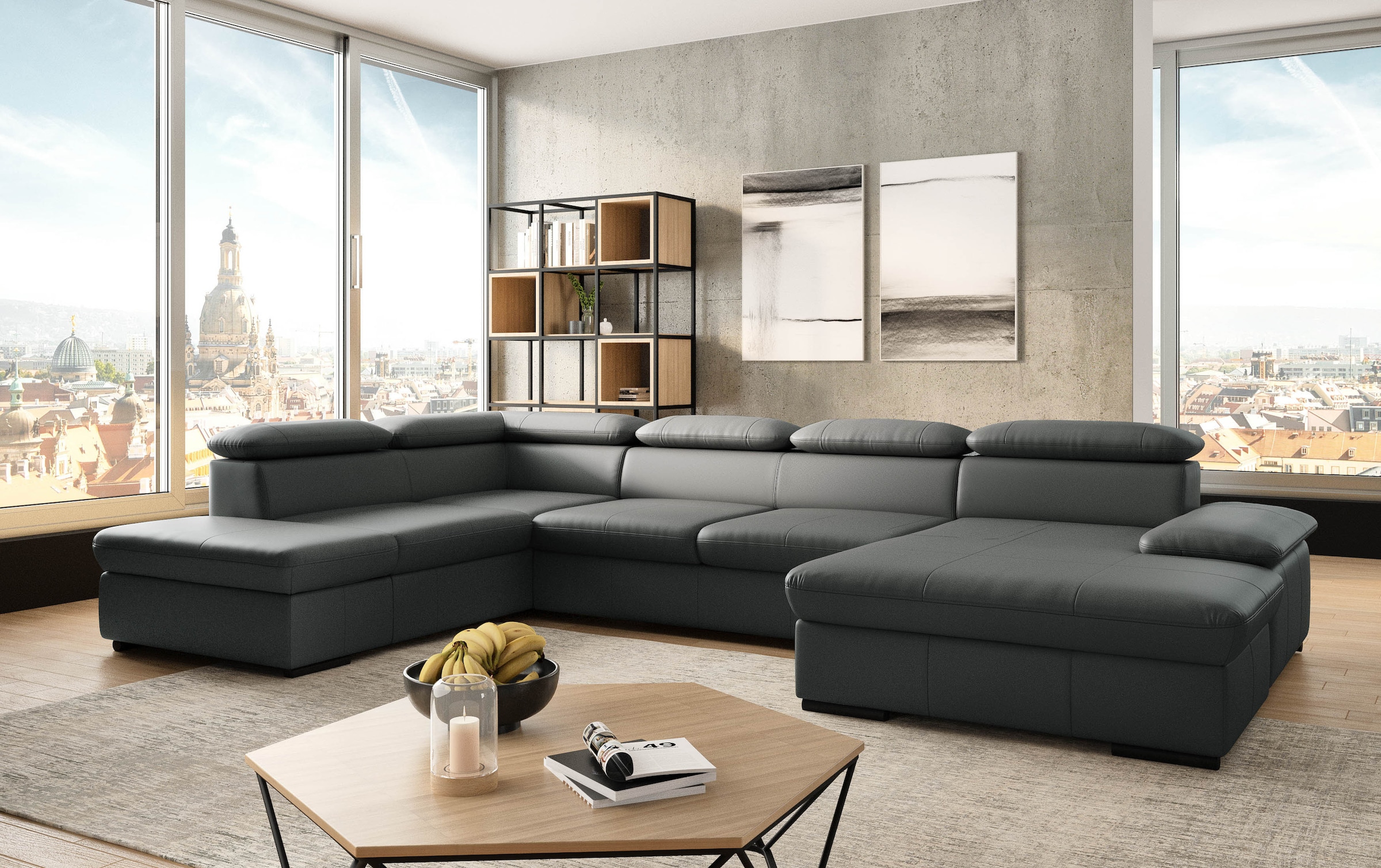 sit&more Wohnlandschaft »Alcudia U-Form«, wahlweise mit Bettfunktion