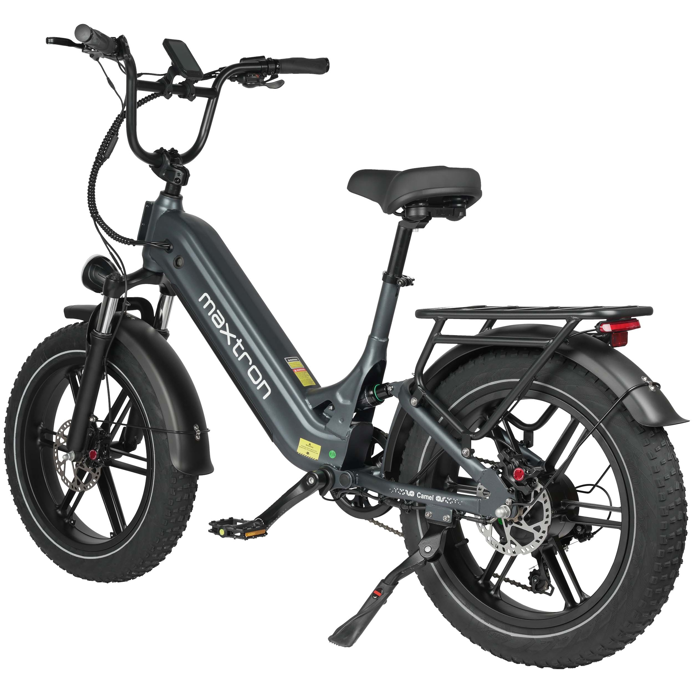 Maxtron »Maxtron Camel E-Bike compactbike« 7 Gang Shimano Kettenschaltung Heckmotor 500 W Packung,  20-Zoll-Fettreifenfahrrad mit Vorder- und Hinterradfederung