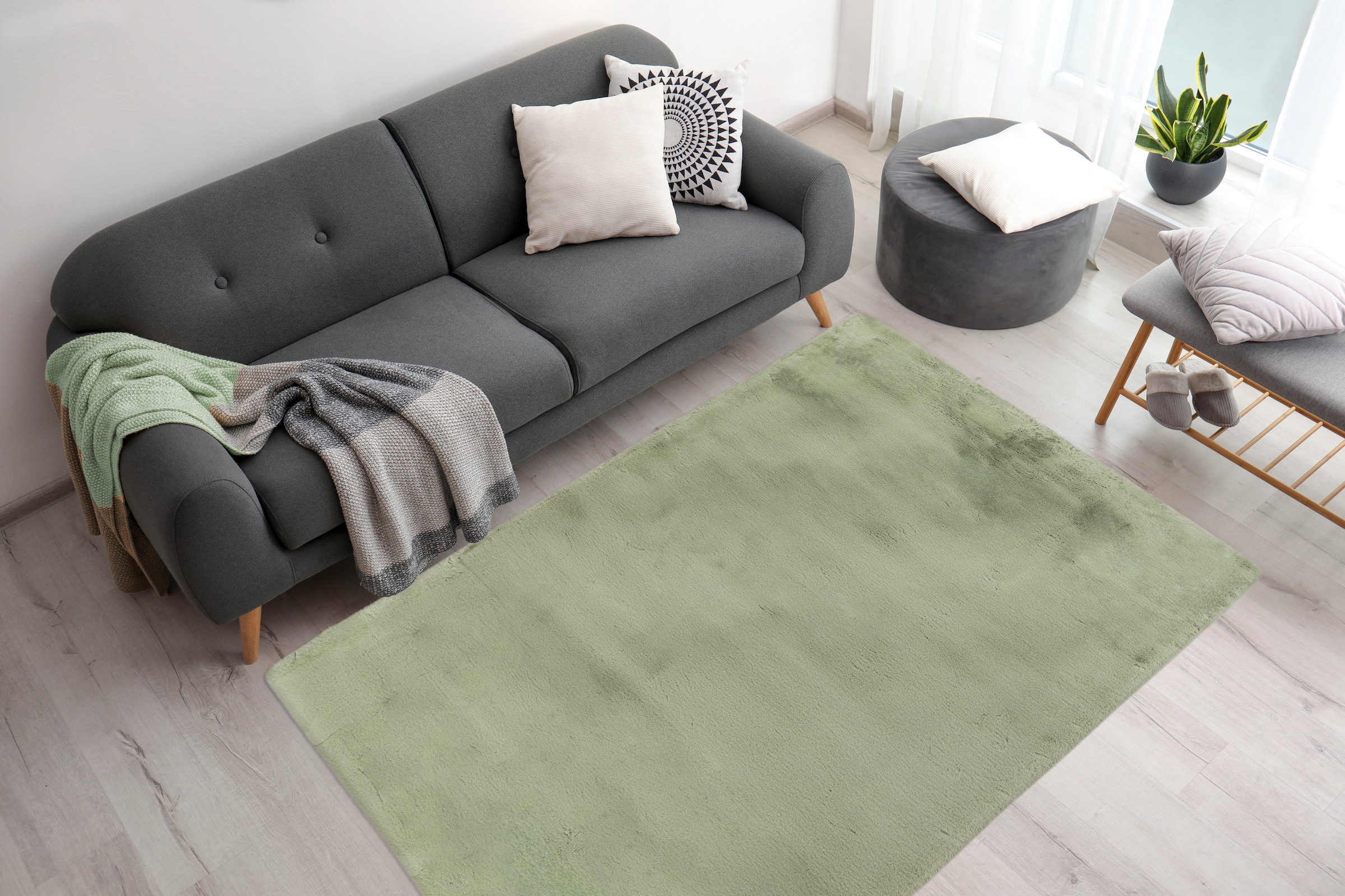 Arte Espina Fellteppich »Rabbit 100«, rechteckig, 45 mm Höhe, Kunstfell, Ka günstig online kaufen