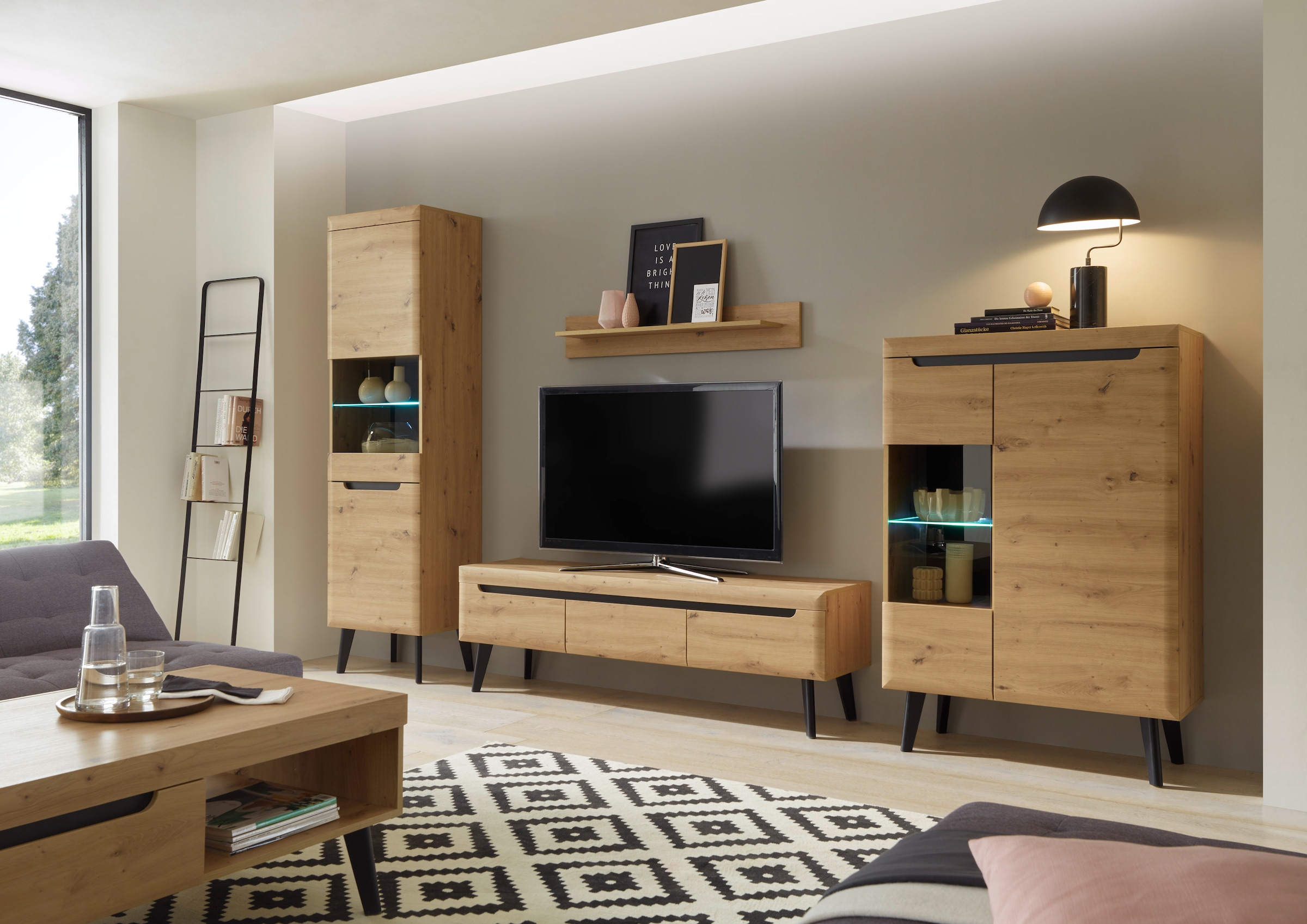 INOSIGN Lowboard »Torge, TV-Unterschrank, TV-Kommode, Fernsehschrank, TV-Board«, (1 St.), abgeschrägte Füße, drei Farben, Scandi Design, 160 cm breit