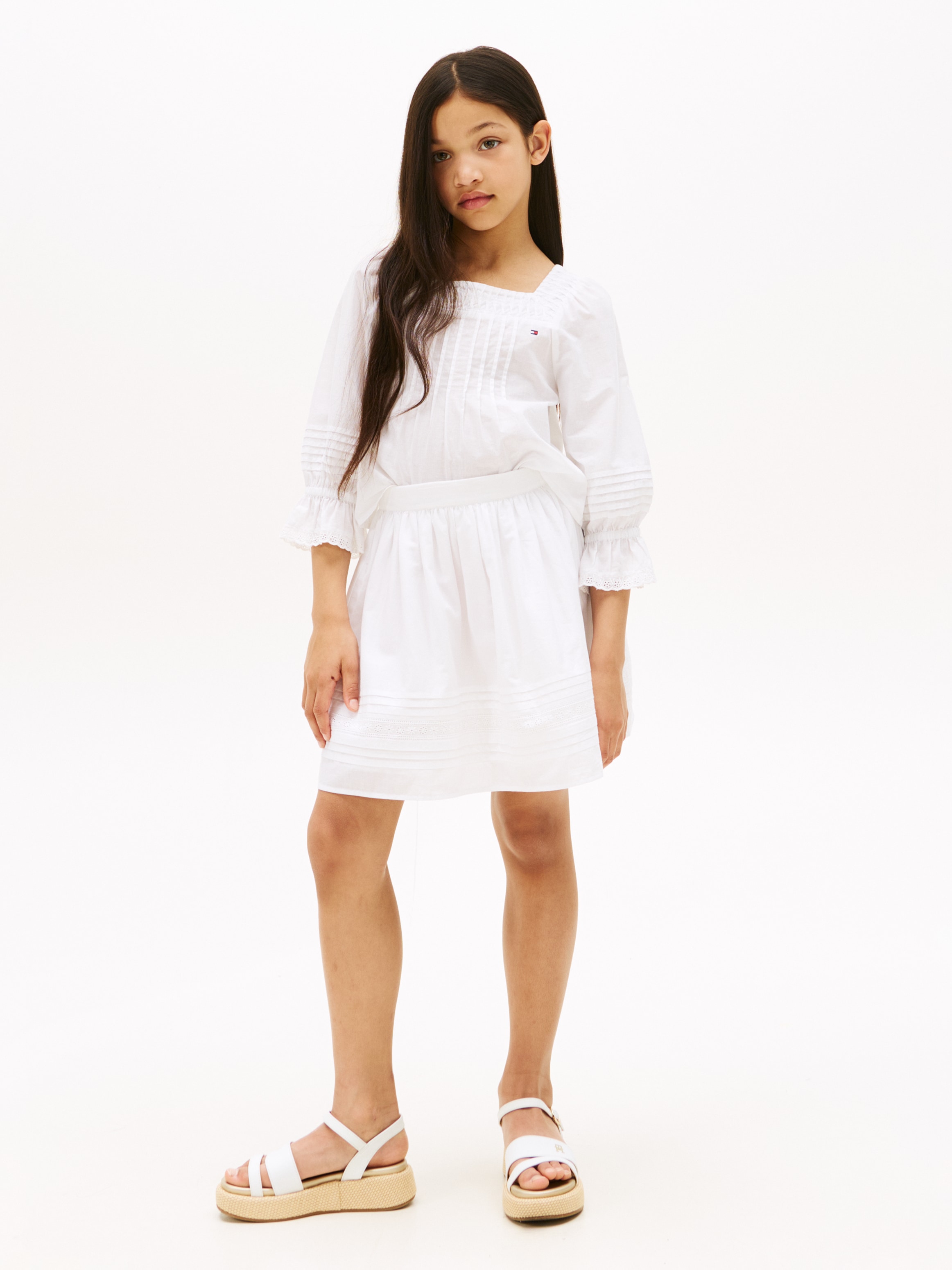 Tommy Hilfiger Webrock »EMBROIDERED TAPE SKIRT« für Kinder bis 16 Jahre, mit Stickerei