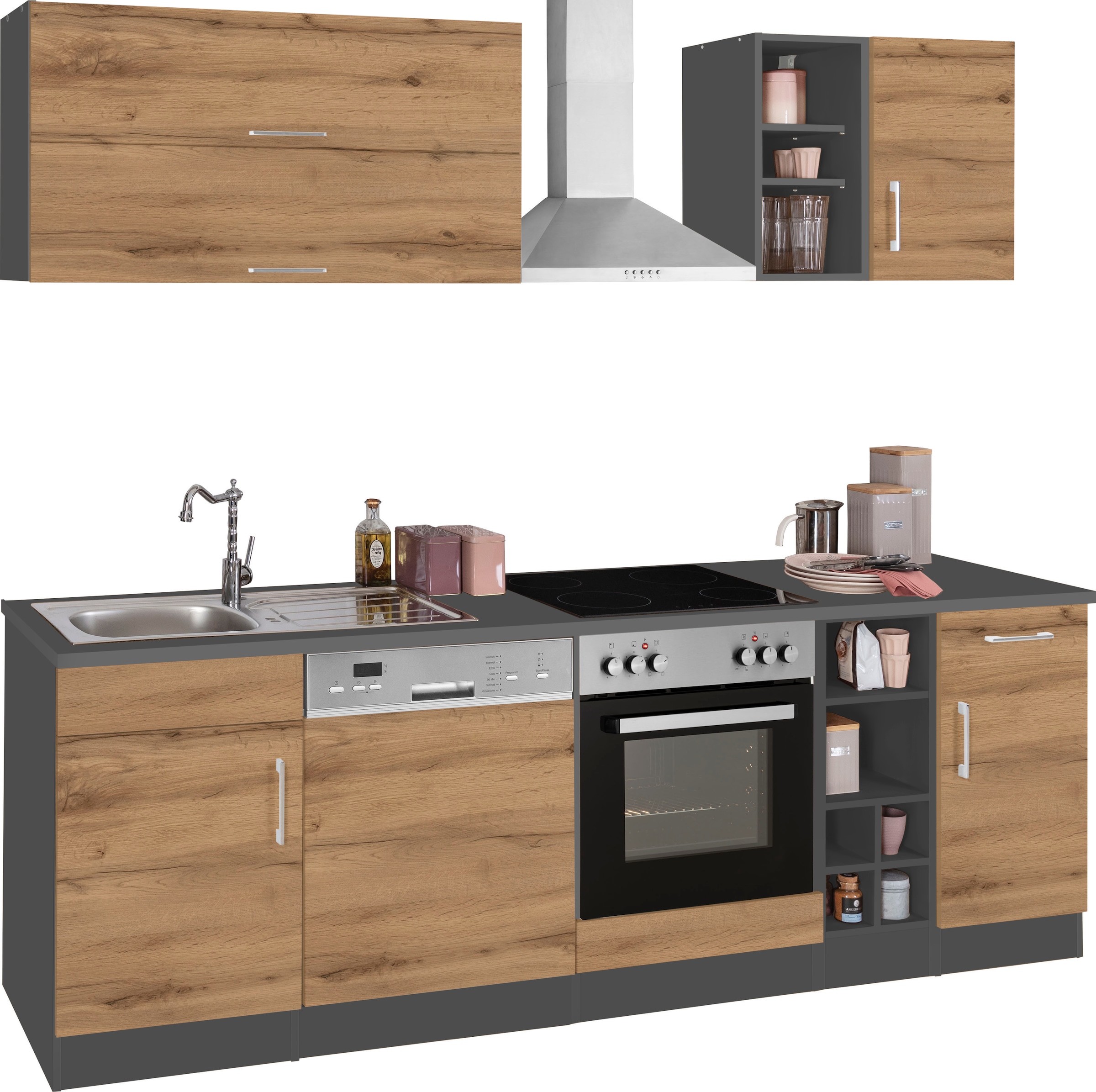 KOCHSTATION Küchenzeile »KS-Colmar«, ohne E-Geräte, Breite 240 cm