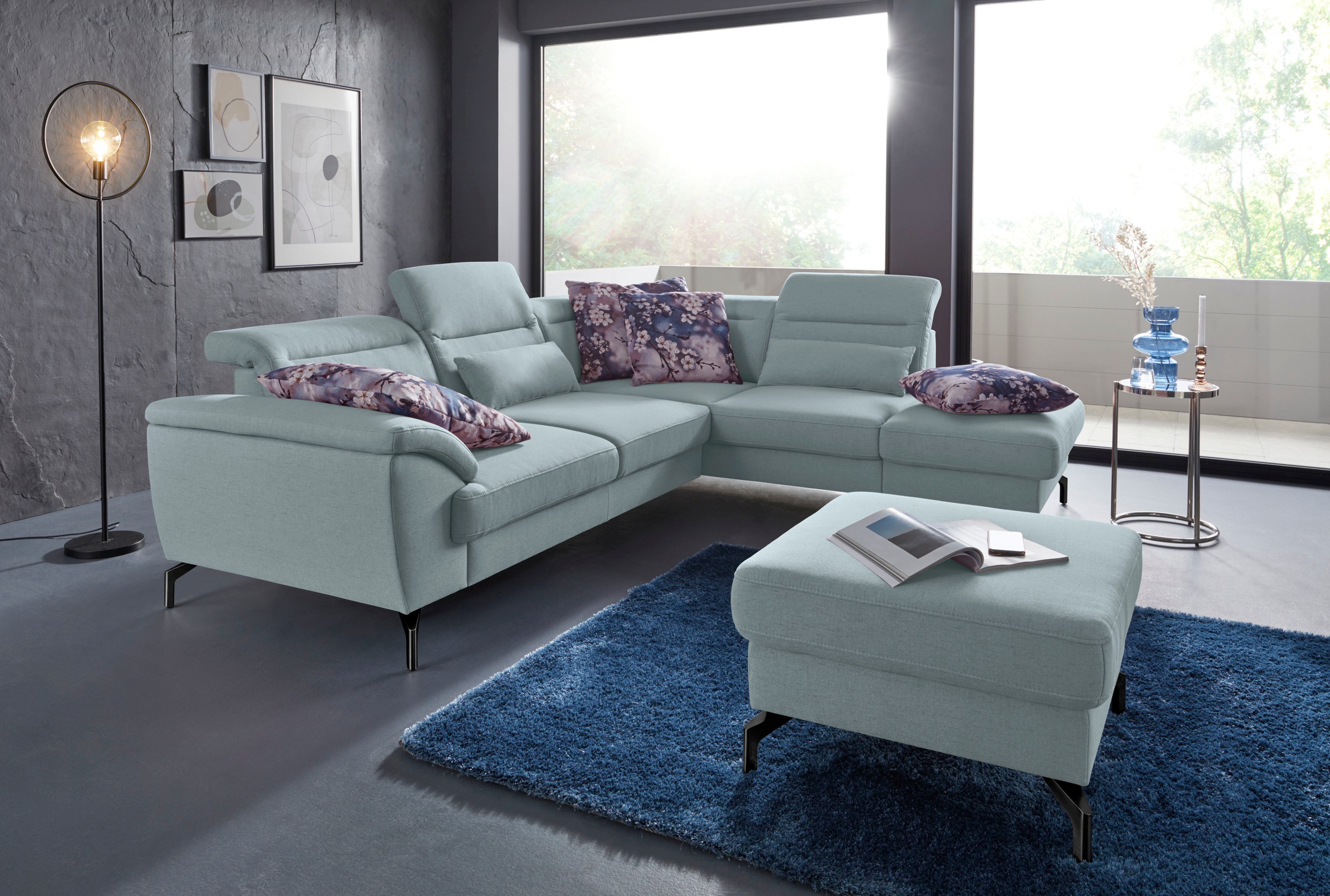 sit&more Hocker »Percy«, Fußhöhe 15cm, wahlweise mit unterschiedlichen Fußfarben