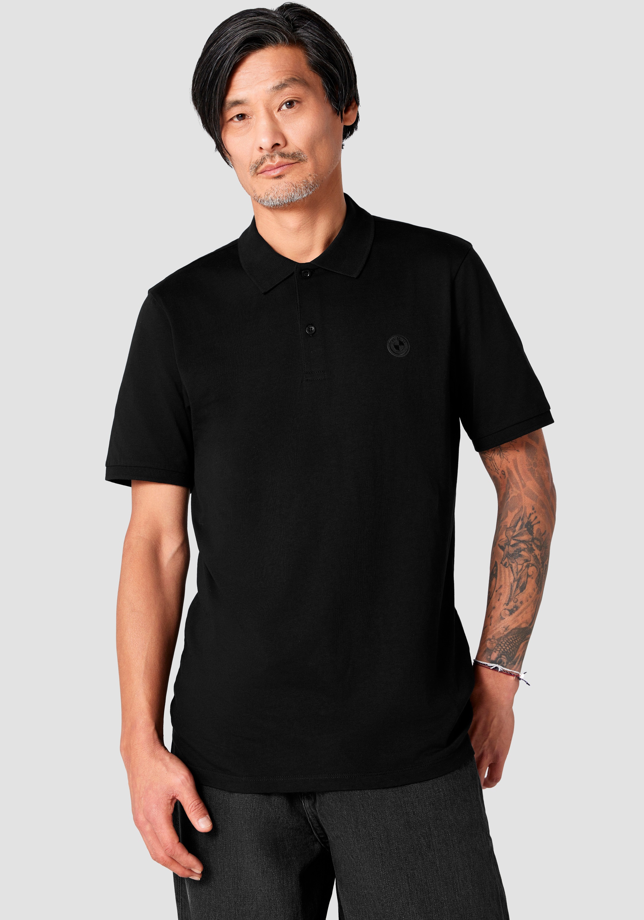 BMW Poloshirt mit Logoprägung auf Brusthöhe schwarz M M Poloshirt von BMW
