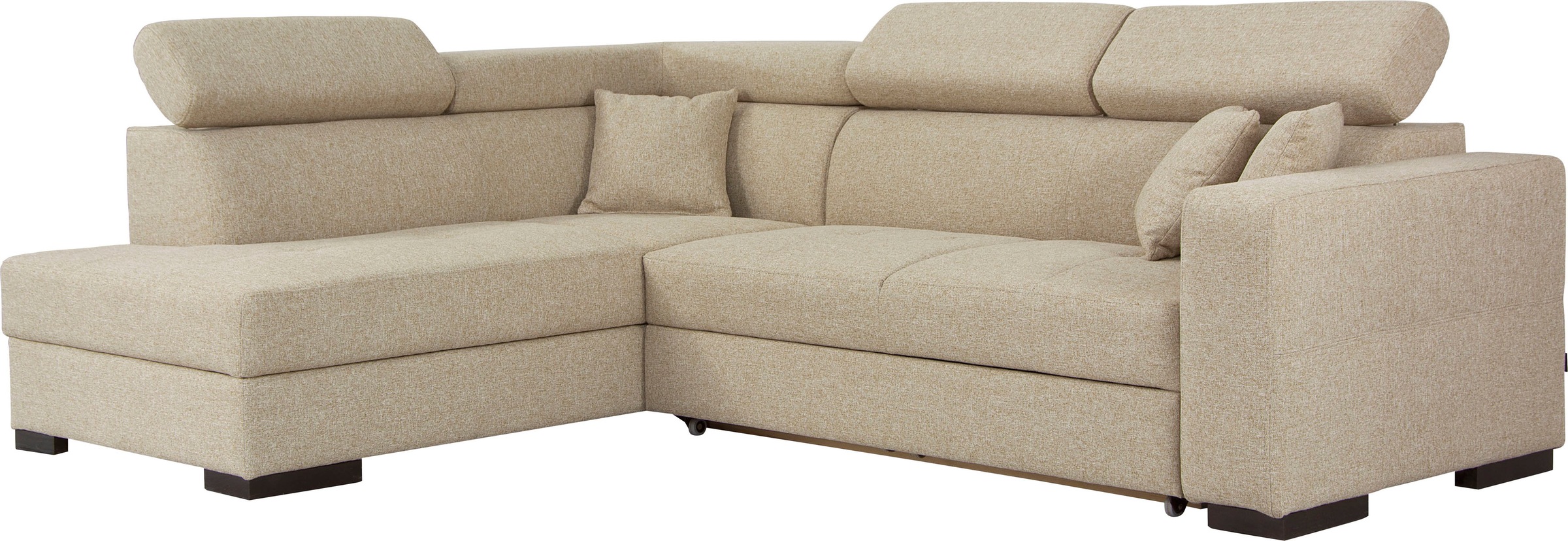 Home affaire Ecksofa »Tulio L-Form«, wahlweise mit Bettfunktion und Bettkasten, incl. 3 Zierkissen