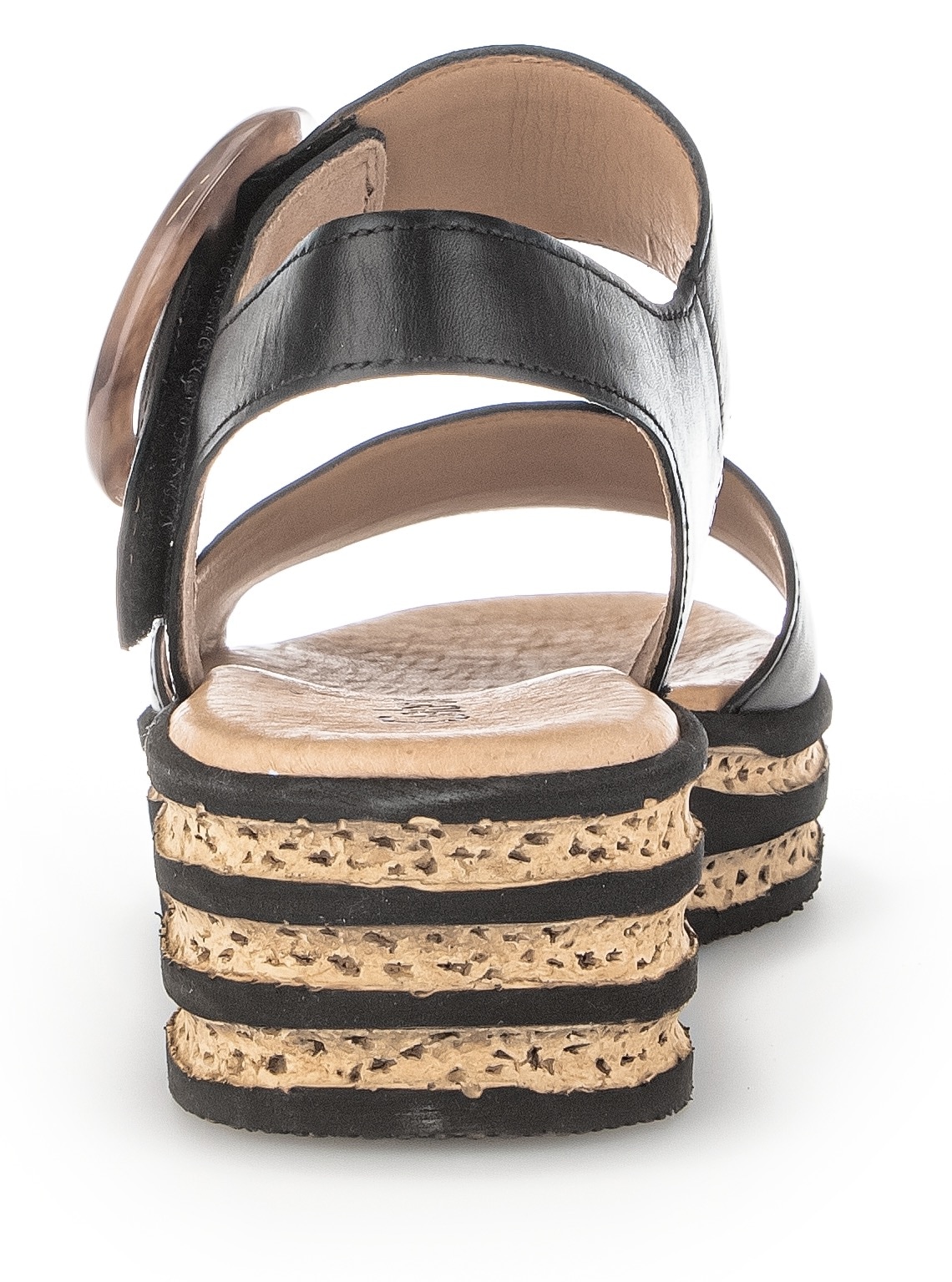 Gabor Keilsandalette  , Sommerschuh, Riemchensandale, Klettverschluss unter der Zierschnalle