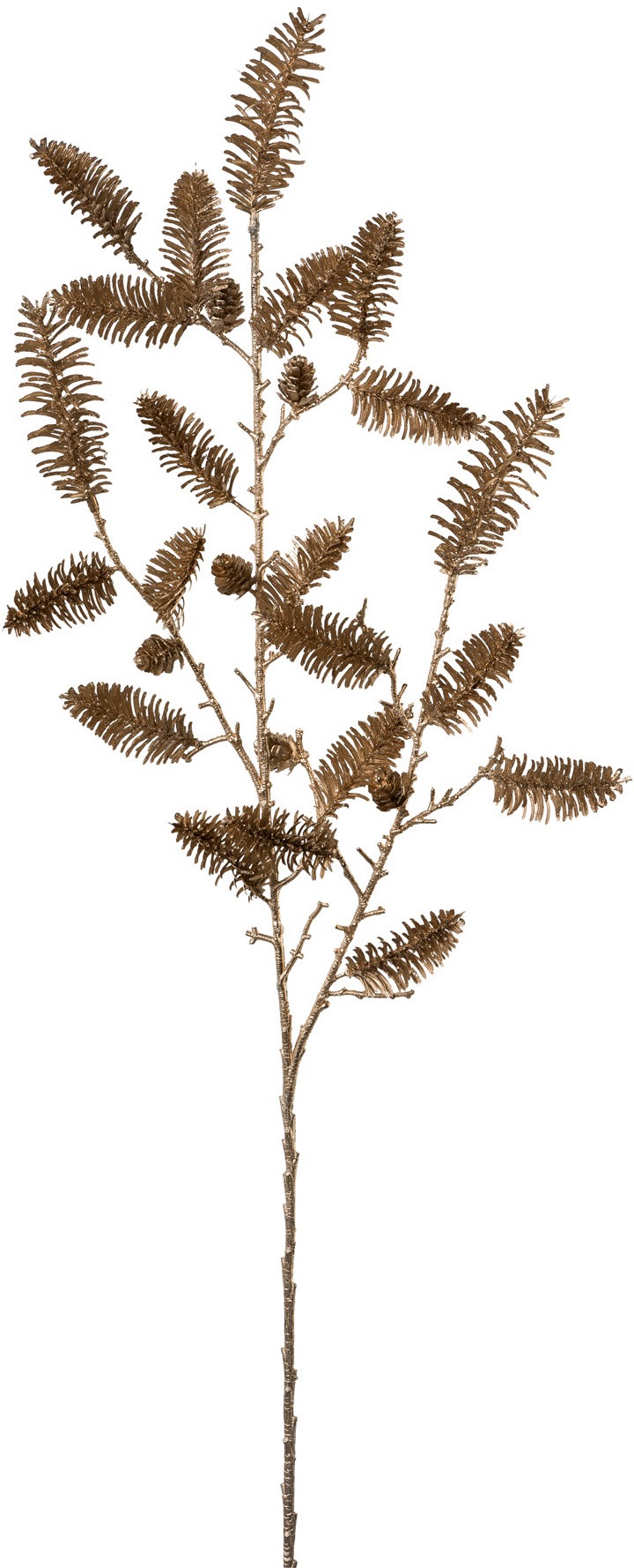Creativ green Winterliche Kunstpflanze »Weihnachtsdeko«, Zweig mit zahlreichen Tannenspitzen, champagner, 2er-Set