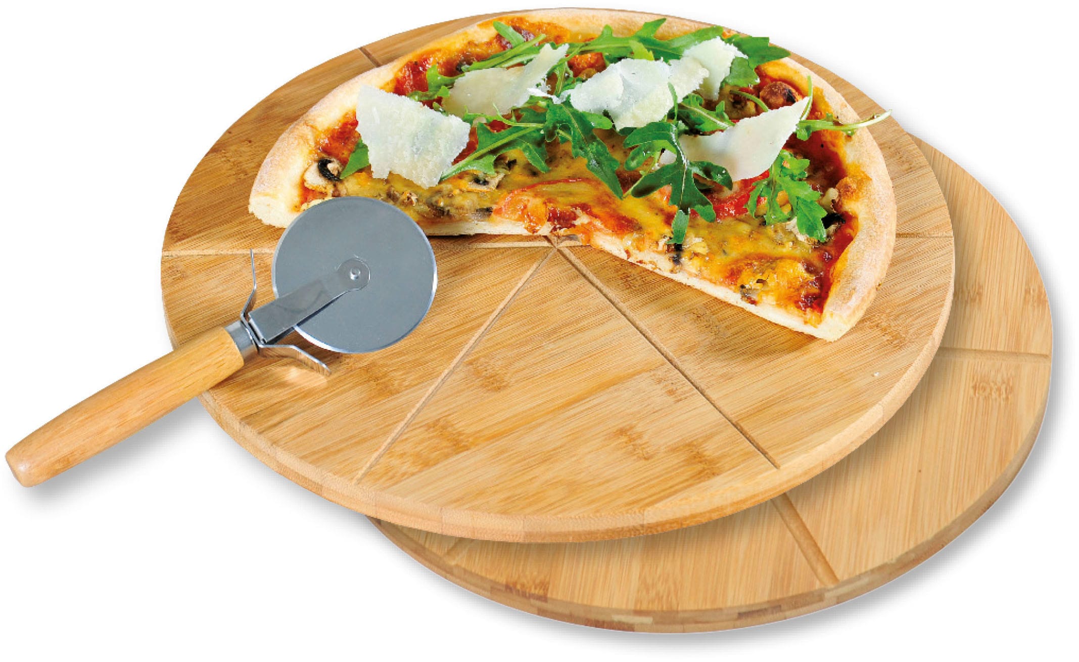 KESPER® Schneidebrett inkl. Pizzaschneider, aus FSC®-zertifiziertem Bambus günstig online kaufen
