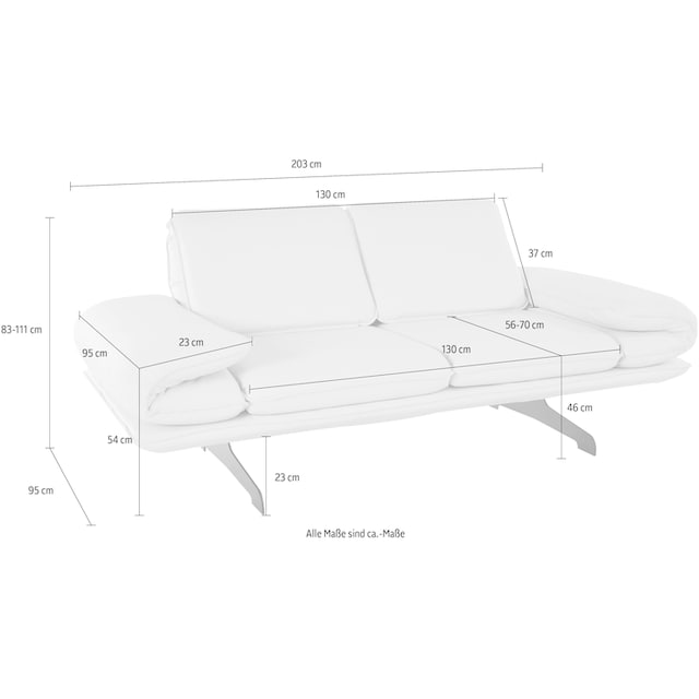 DOMO collection 2-Sitzer »New York«, wahlweise mit Armlehnen- und  Rückenfunktion, mit Kufenfüßen aus Metall auf Rechnung bestellen