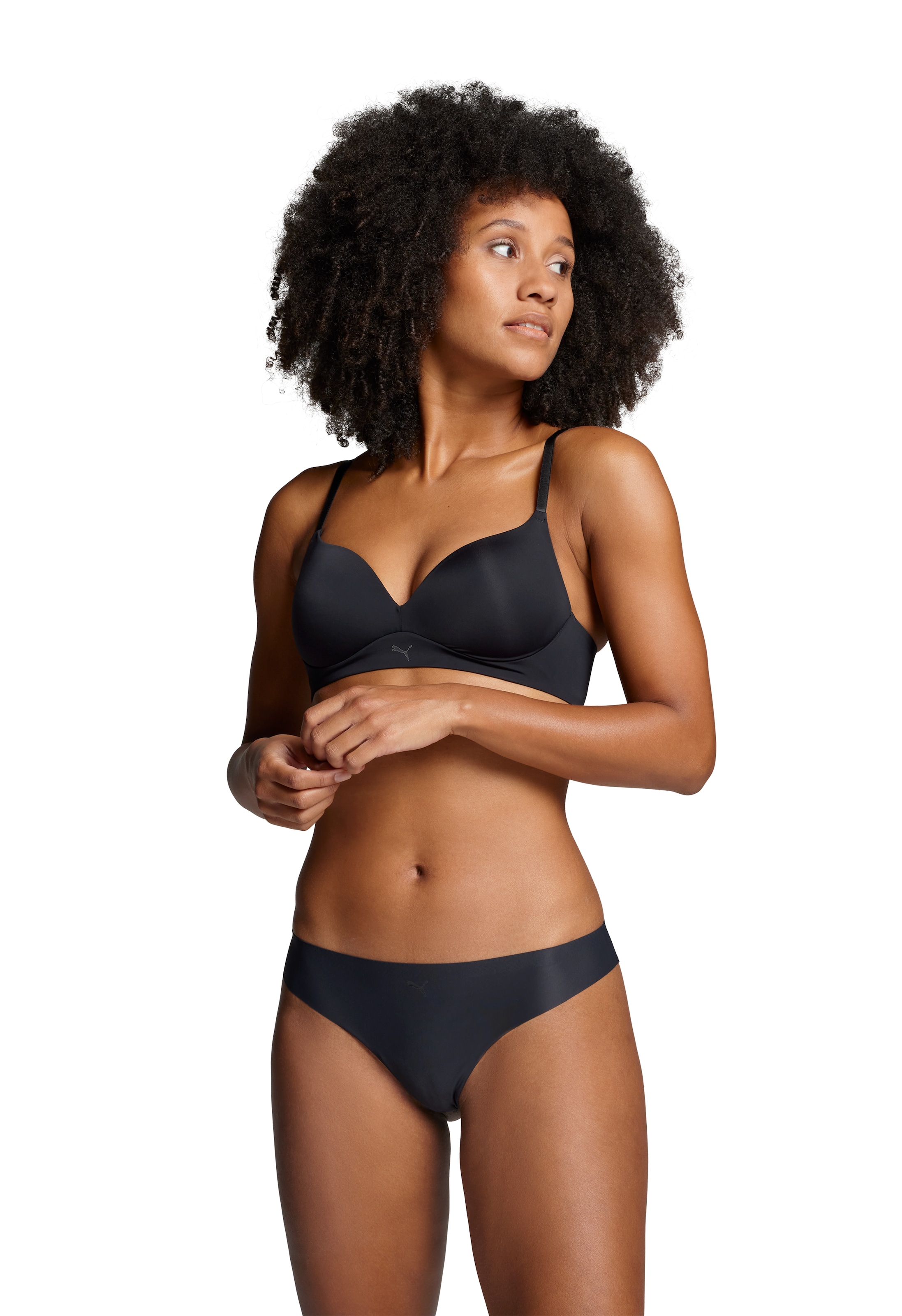 PUMA String »PUMA WOMEN SEAMLESS STRING«, (2er Pack), Nahtlose Kanten, mittig platziertes Cat-Logo
