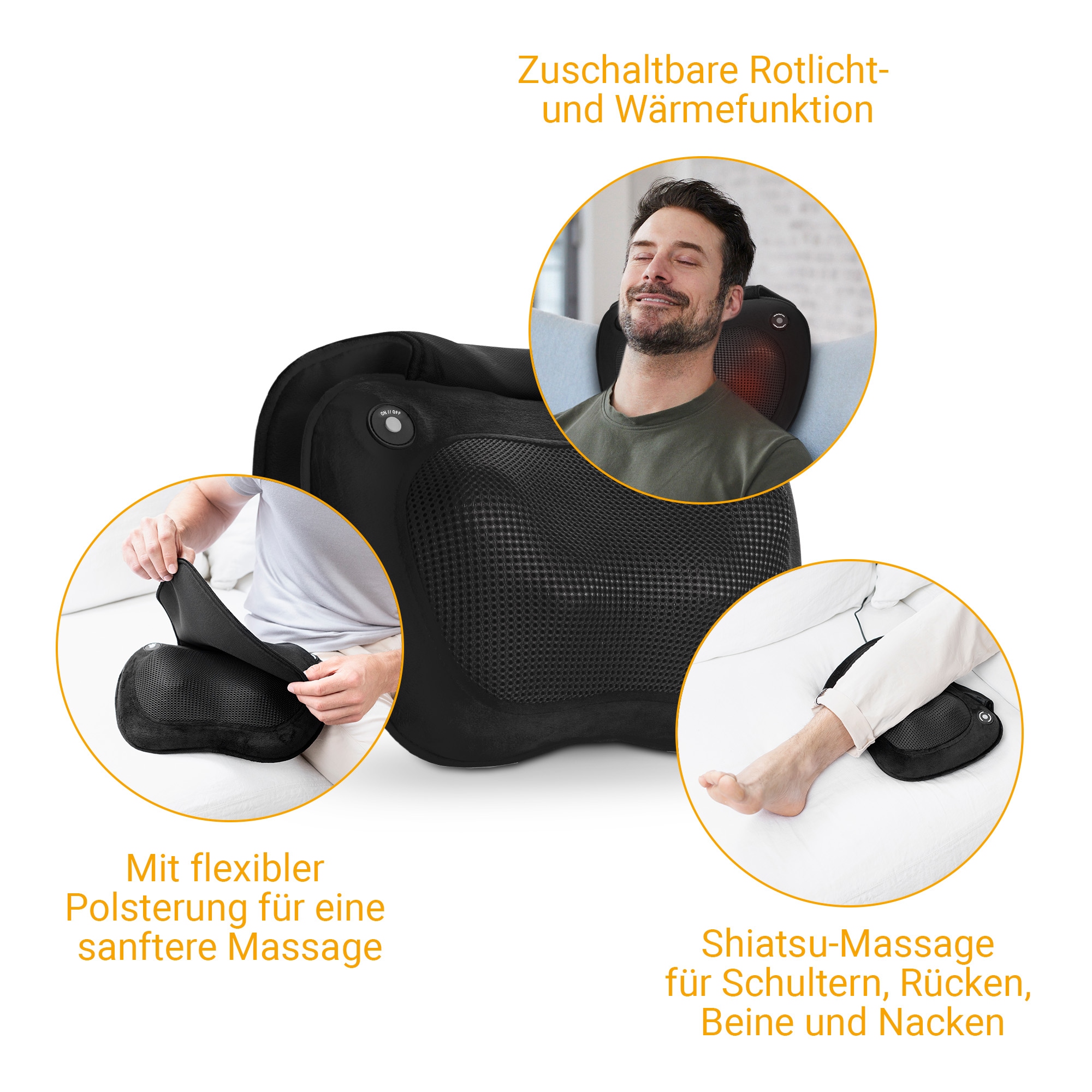 Medisana Shiatsu-Massagekissen »MC 850« Shiatsu-Massage für Schulter, Rücken, Beine und Nacken, Wärmefunktion