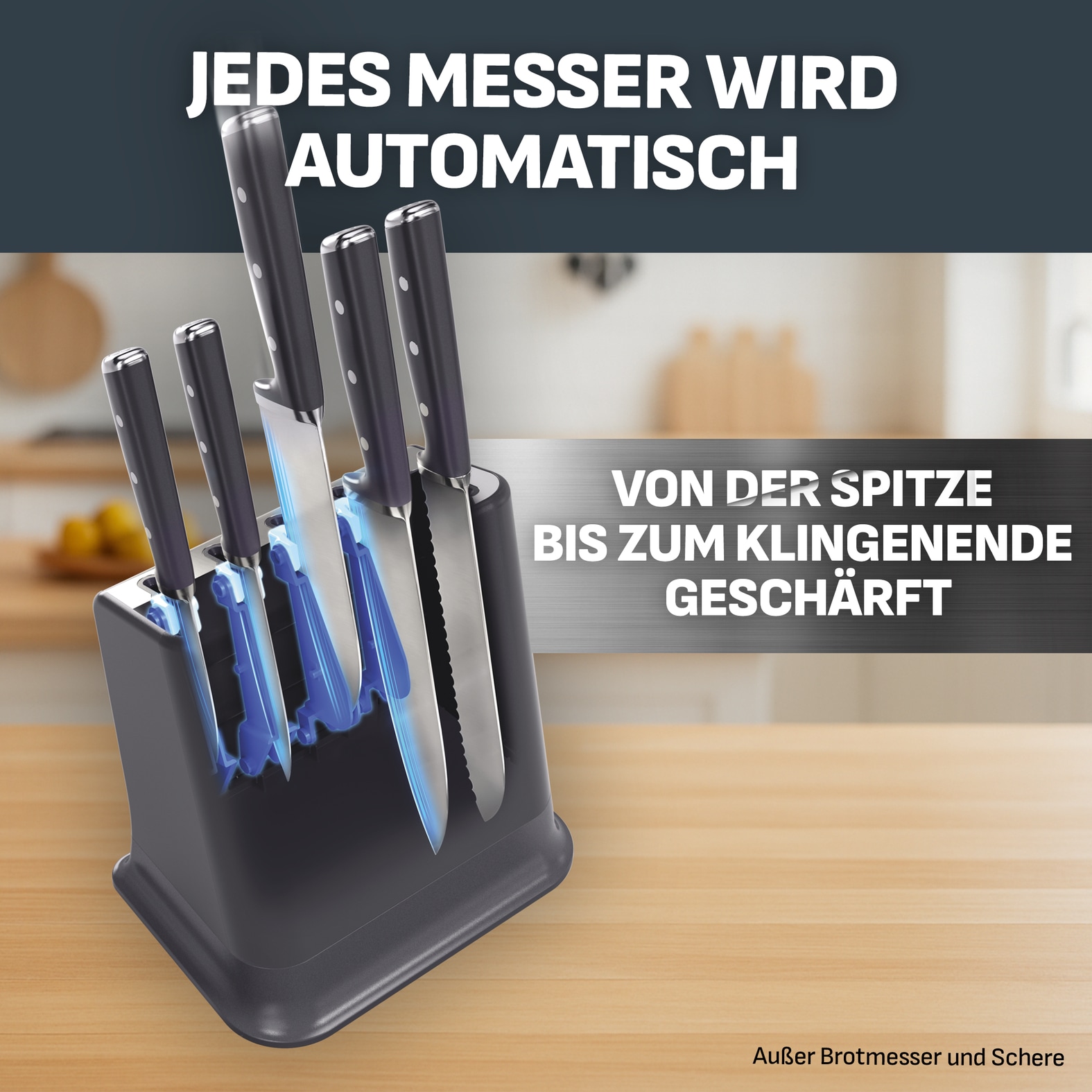 Tefal Messer-Set »EverSharp Pro« selbstschärfender Messerblock, Klinge aus deutschem Edelstahl