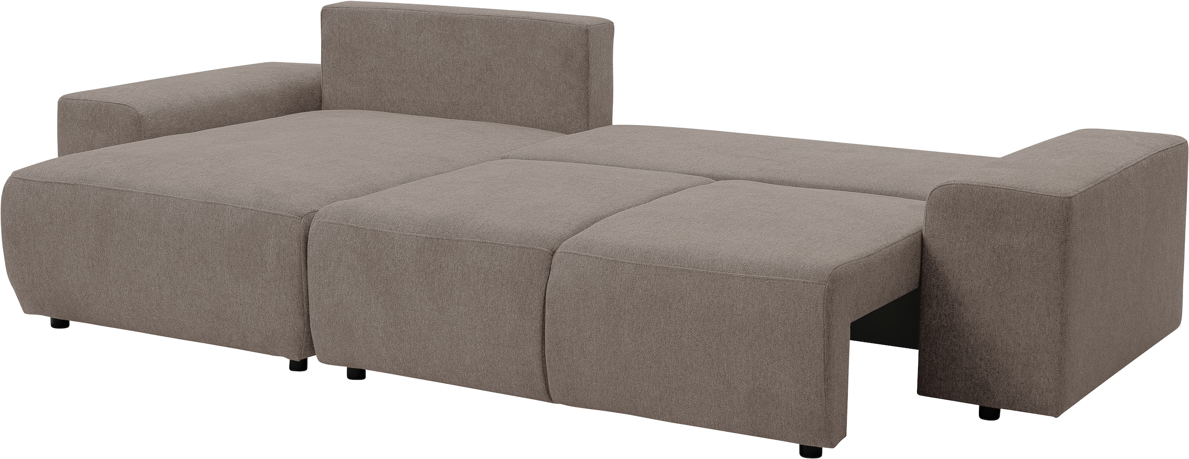 WERK2 Ecksofa »Riwa, modernes Sofa zum Kuscheln und Entspannen, Breite 300cm, L-Form«, Trendiges Ecksofa mit vielen Kissen, Schlaffunktion & Bettkasten