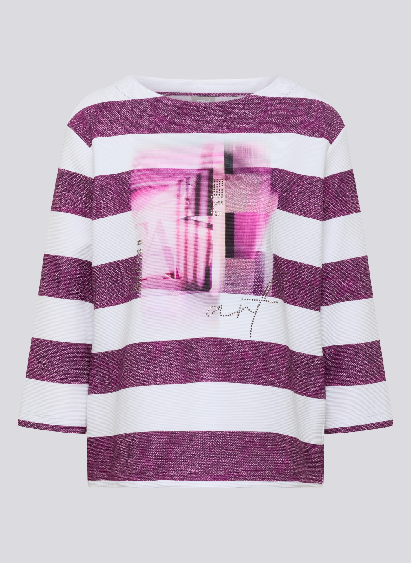 Rabe 3/4-Arm-Shirt im Streifen-Design und mit Print