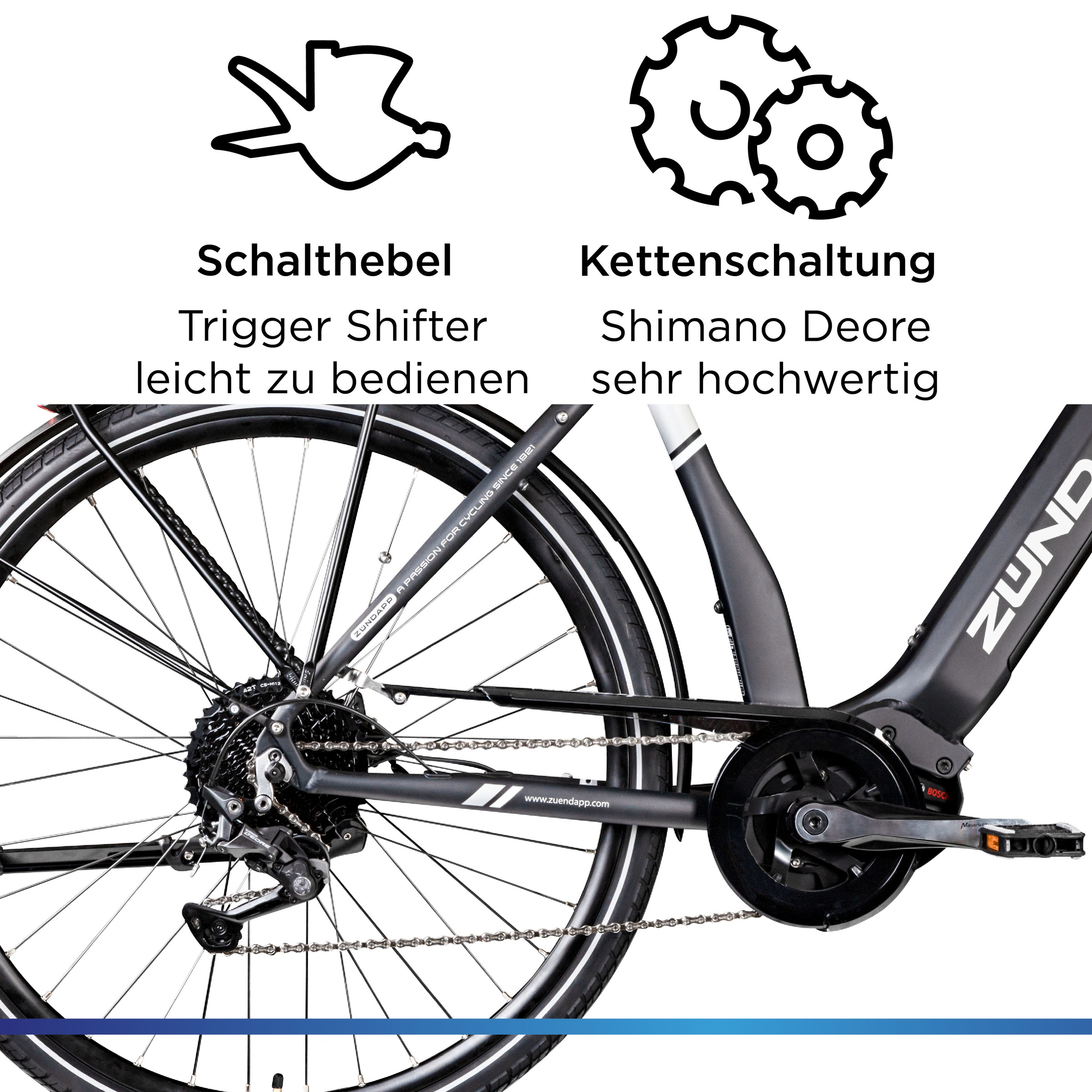 Zündapp E-Bike »X500«, 11 Gang, Shimano, Deore, Mittelmotor 250 W, Pedelec, Elektrofahrrad für Damen u. Herren