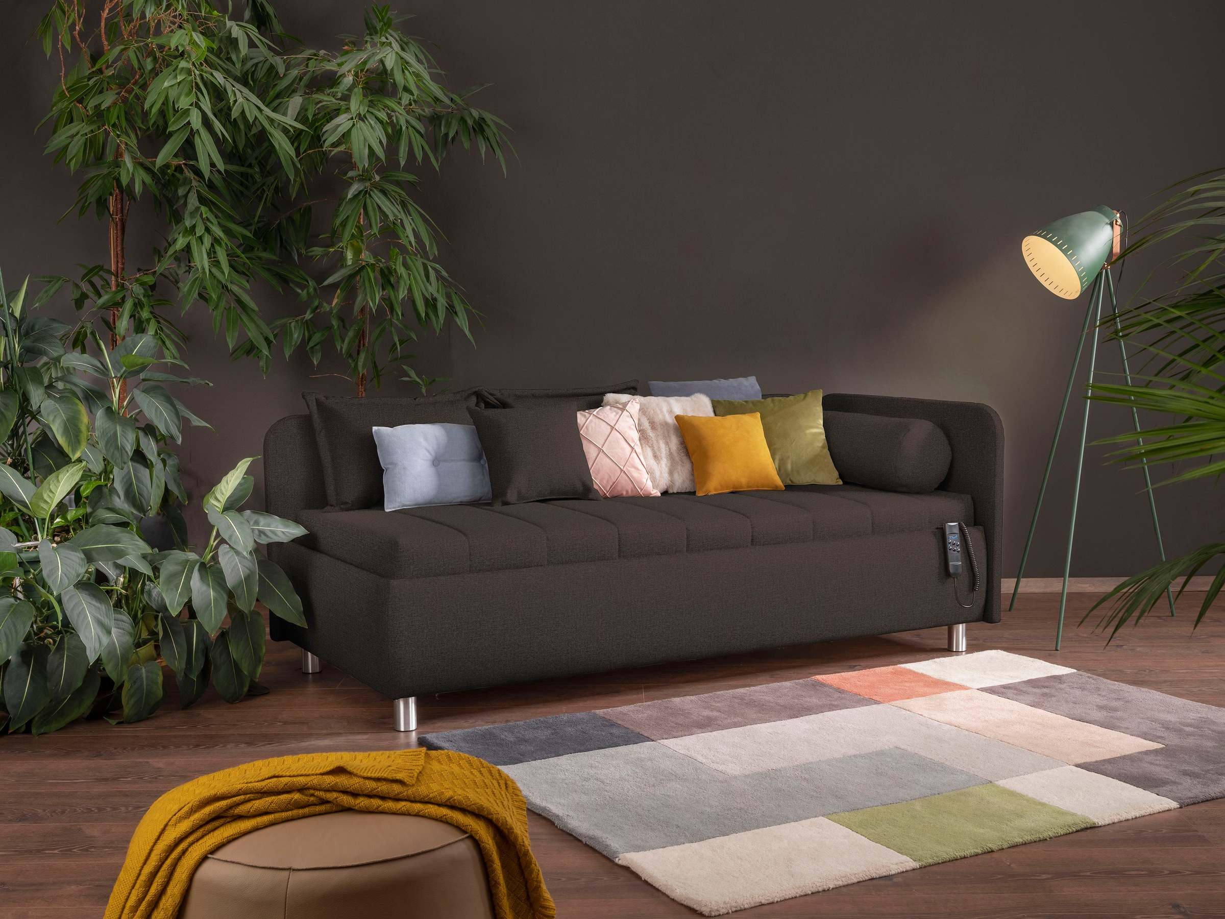alina Schlafsofa »Kiana«, Liegefläche 90/200 cm oder 100/200 cm, Bettkasten, Zierkissen-Set
