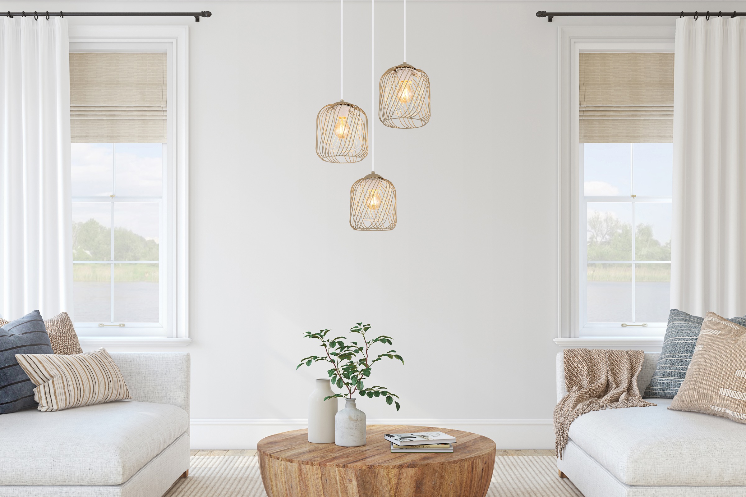 GLOBO LIGHTING Hängeleuchte »DICHTI«, Leuchtmittel E27 | ohne Leuchtmittel, Hängelampe/Pendelleuchte/Esszimmer/Wohnzimmer/Esstisch