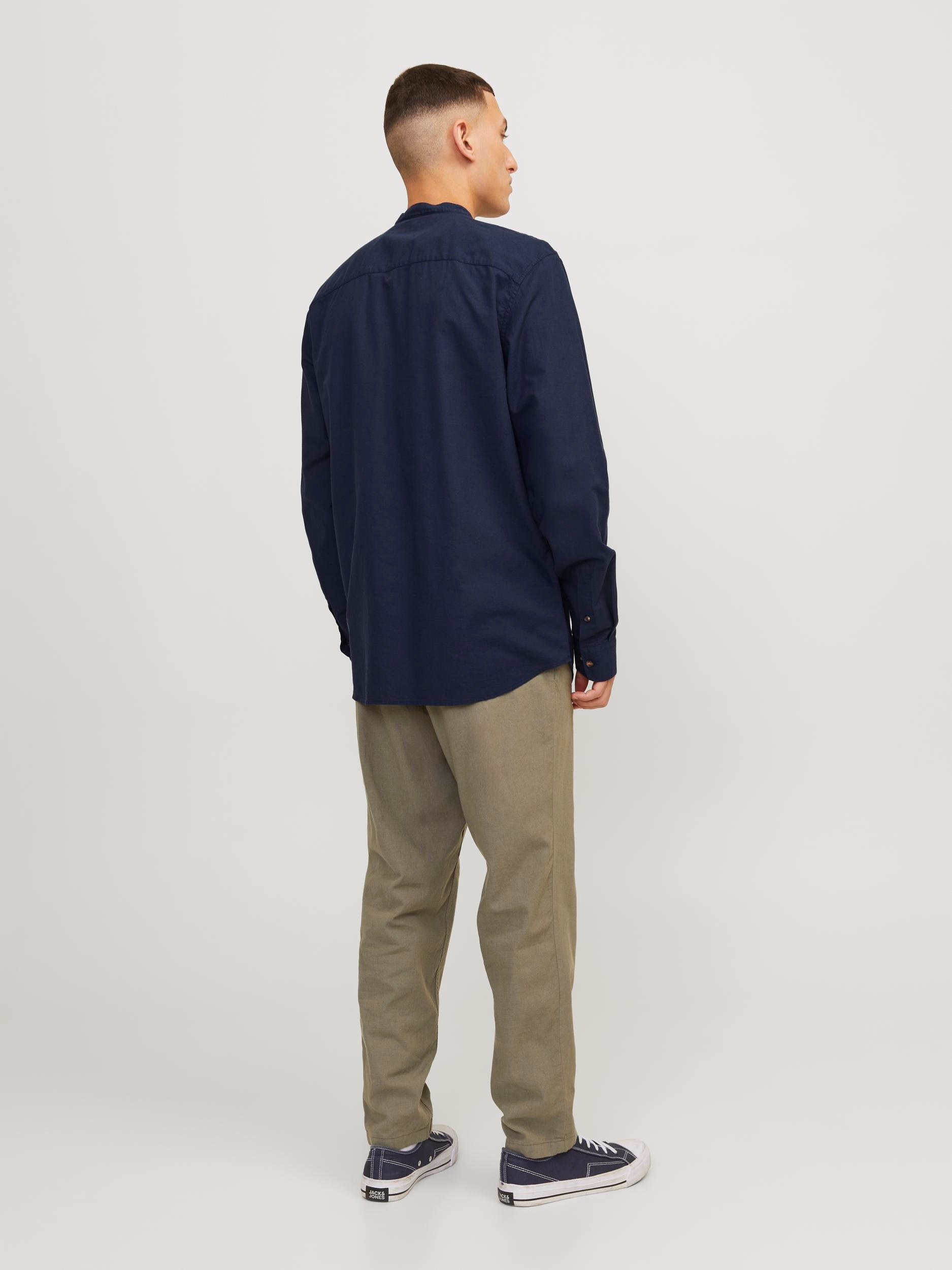 Jack & Jones Langarmhemd »JJESUMMER BAND LINEN BLEND SHIRT LS SN«