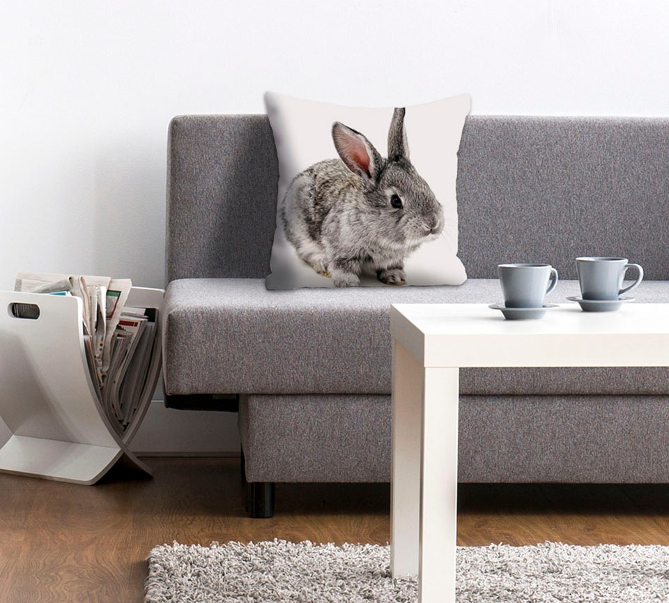 queence Dekokissen »Noel«, Kissenhülle,Kaninchen,Tiermotiv,Niedlich,Verspie günstig online kaufen