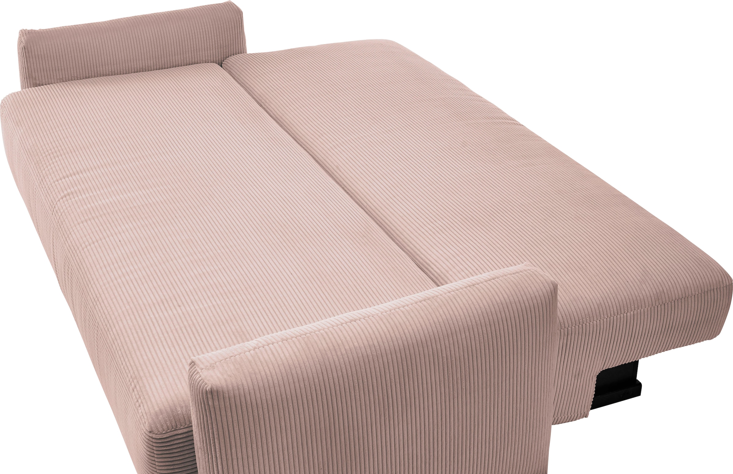INOSIGN Schlafsofa »Donka Dauerschläfer-geeignet, belastbar bis 270 kg, incl. Bettlkasten«, mit Armlehnen, Breite 232 cm, auch in Cord, Tonnentaschen-Federkern