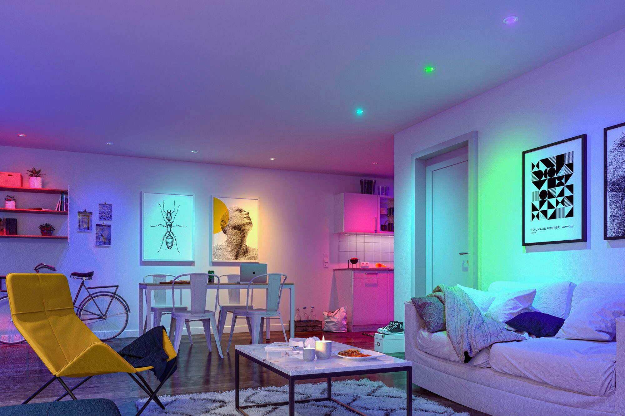 Paulmann LED Einbauleuchte »Base 3x420lm 230V«, 3 flammig, Zigbee Basisset