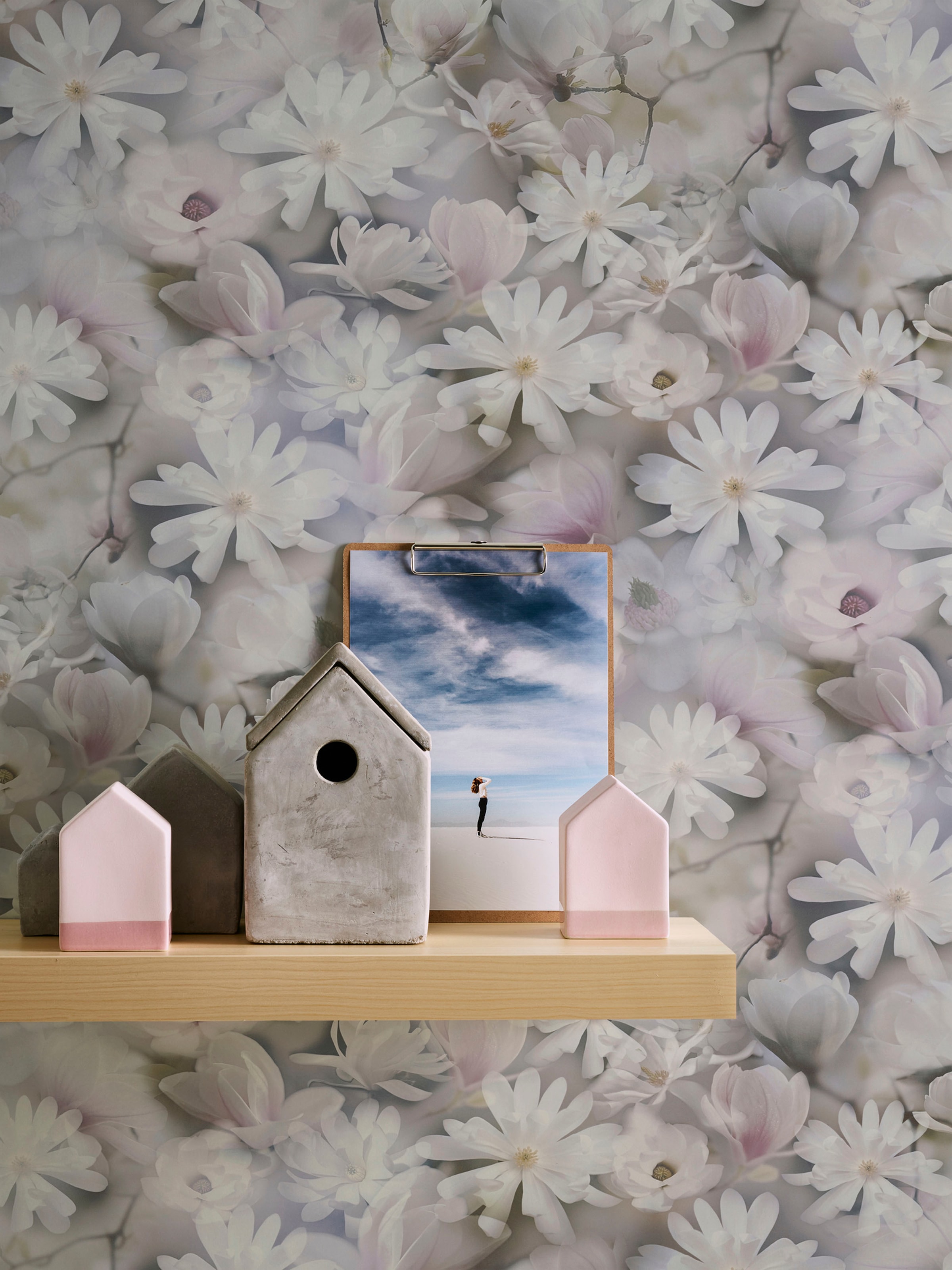 A.S. Création Vliestapete »PintWalls Floral zarte Blumentapete«, matt-gemustert-neutral, Blümchen Tapeten Wohnzimmer Schlafzimmer Küche modern Design Optik