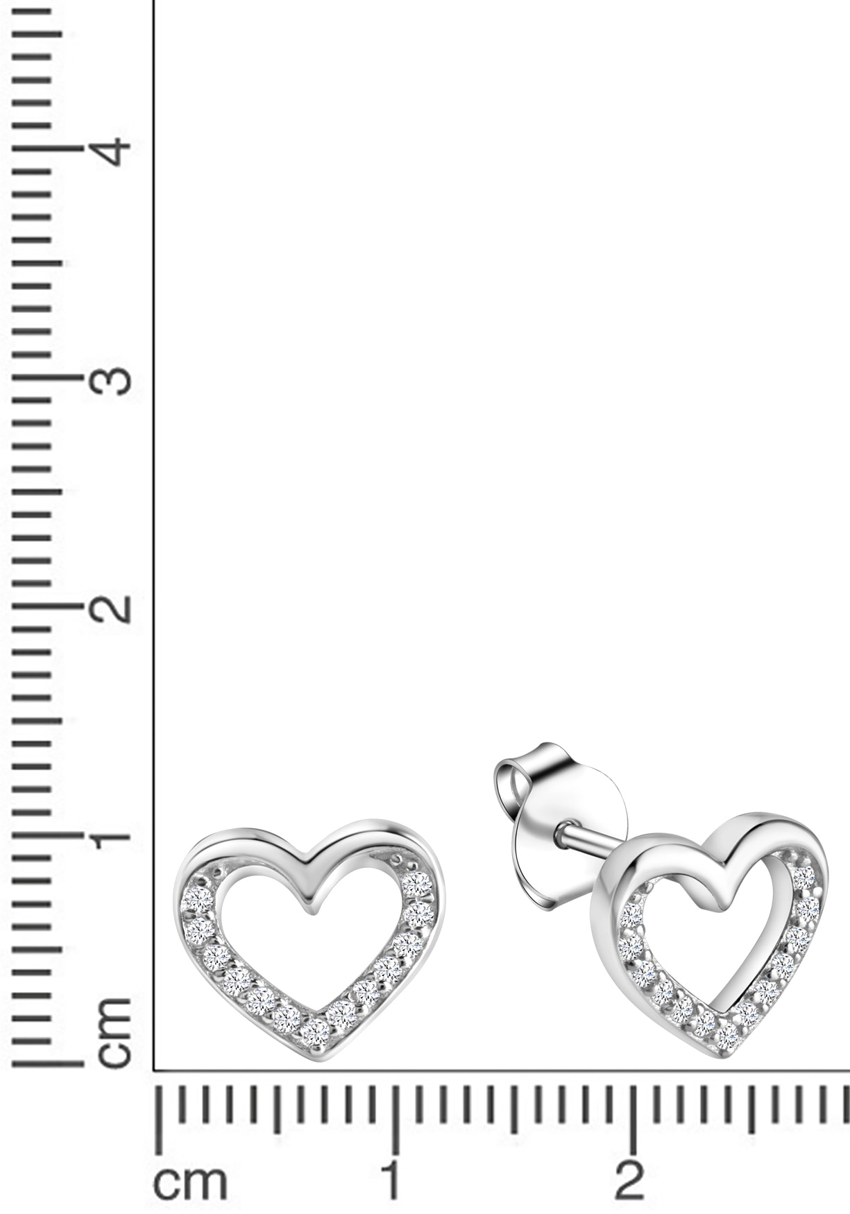 Firetti Paar Ohrstecker »Schmuck Geschenk Silber 925 Ohrschmuck Herz«, mit Kristallstein (synth.)