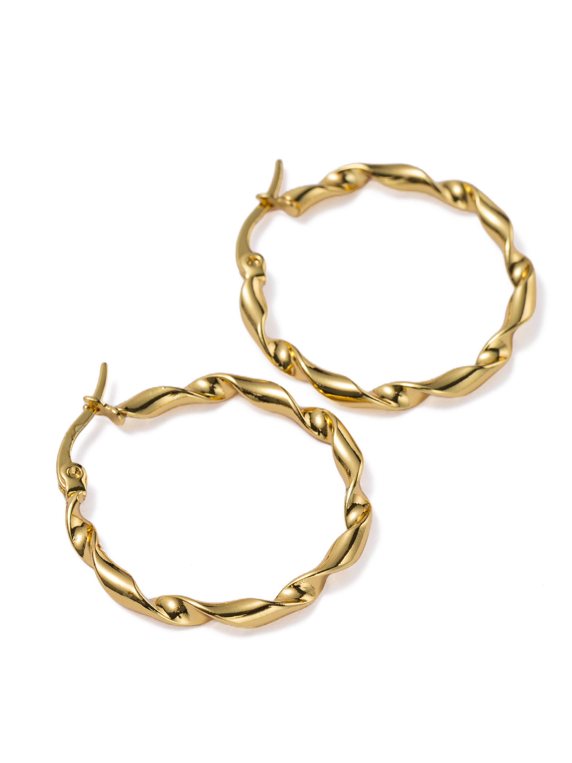 Aniston JEWELRY & WATCHES Paar Creolen »Schmuck Geschenk Edelstahl Ohrschmuck Ohrringe gedreht gewellt twistet« Made in Germany