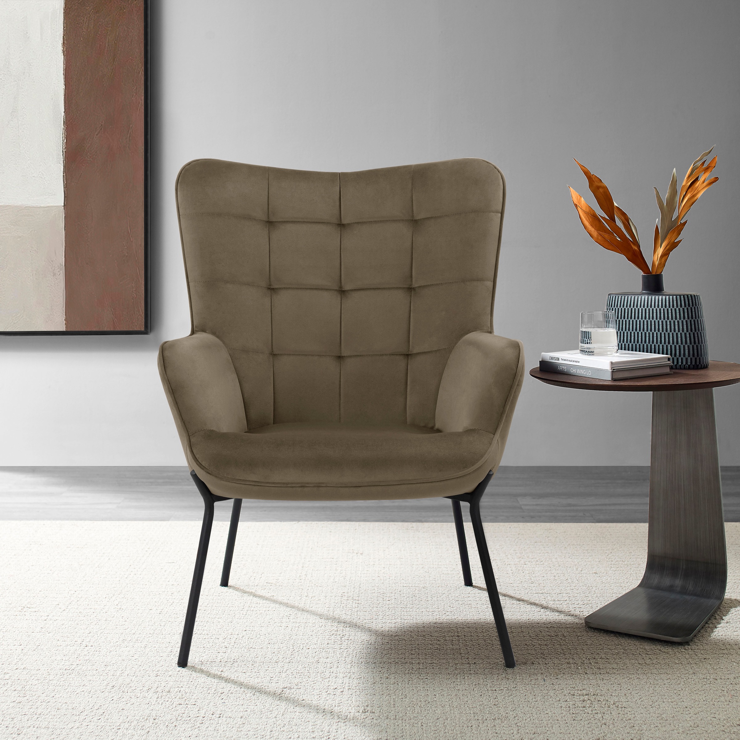 OTTO products Loungesessel »Luukas, Ohrensessel mit Metallbeinen,«, (1 St.) günstig online kaufen