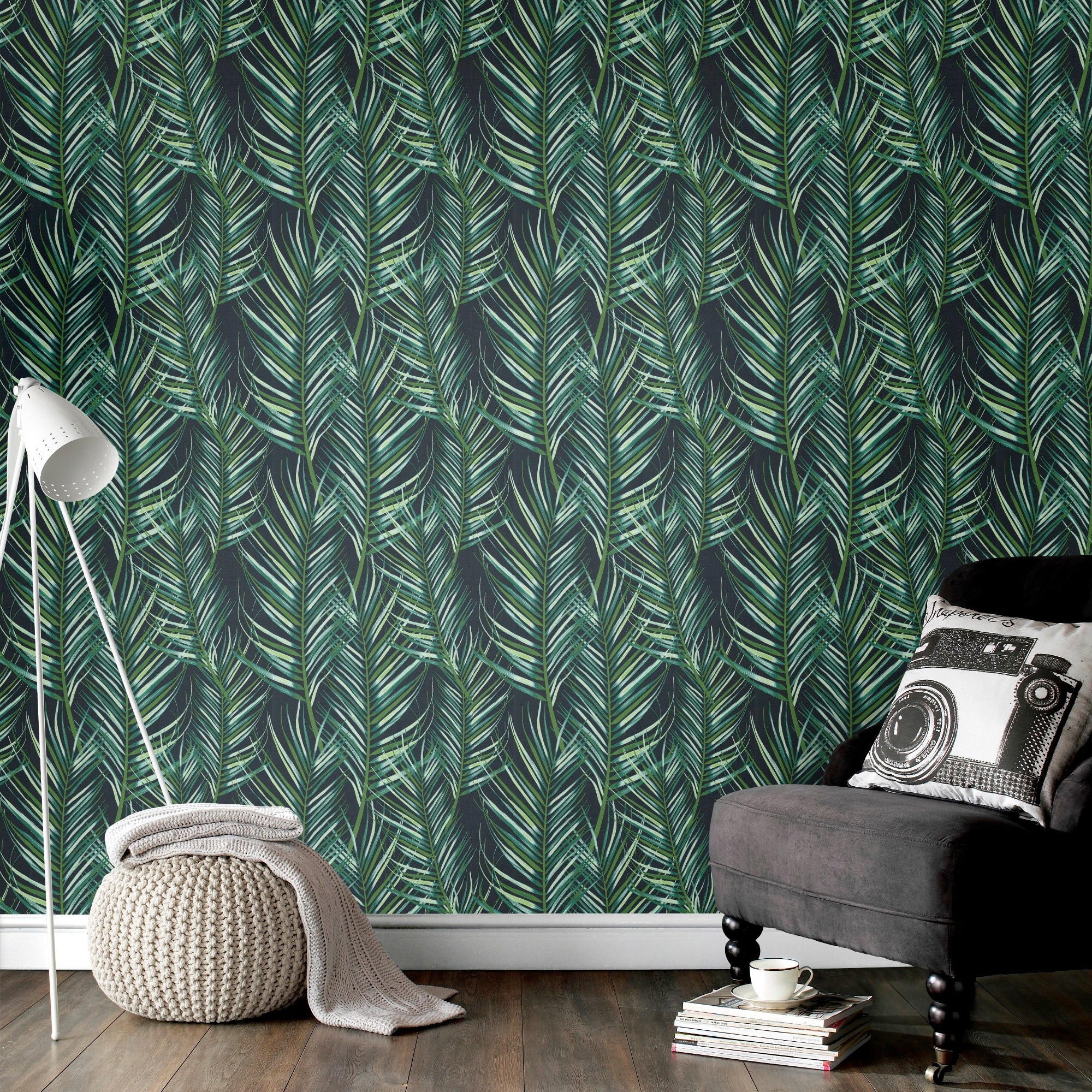 Superfresco Easy Vliestapete »Palm Blätter - Grün«, animal print, FSC® zertifiziert, mit lebhaftem Druck, 10 Meter Länge