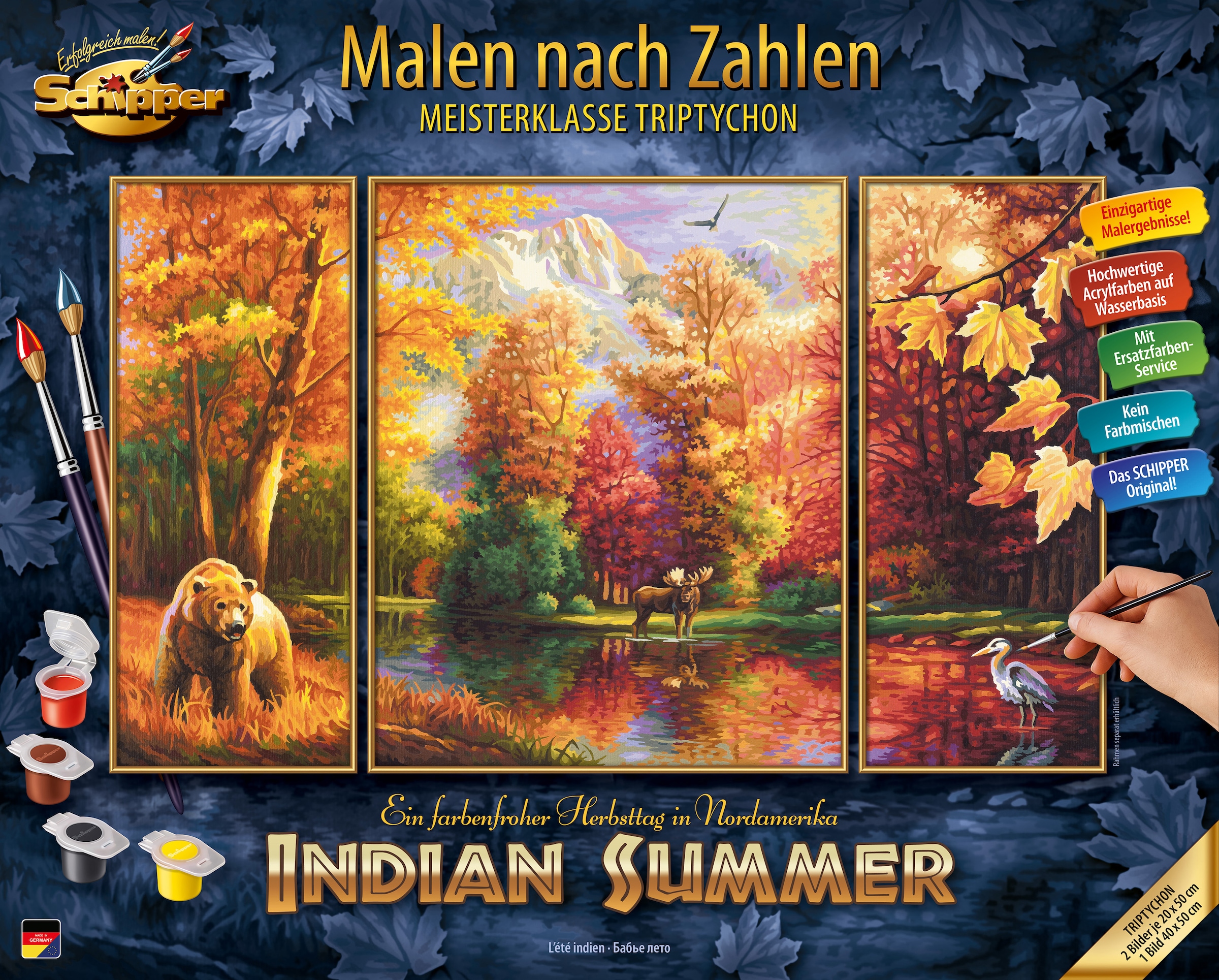 Schipper Malen nach Zahlen »Meisterklasse Triptychon - Indian Summer«, Made in Germany