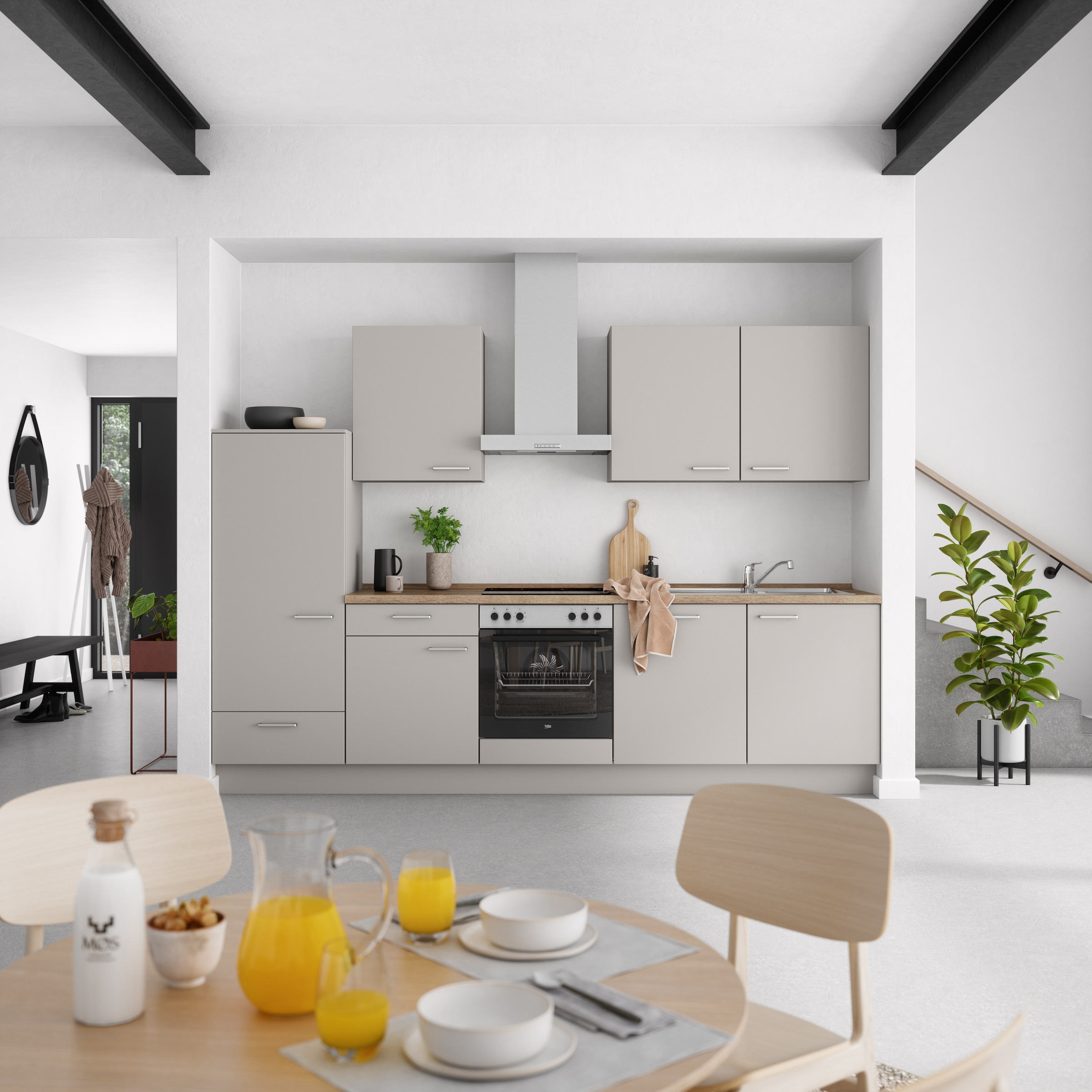 nobilia® Küchenzeile »"Touch I"«, vormontiert, Ausrichtung wählbar, Breite 300 cm, wahlw. mit E-Geräten