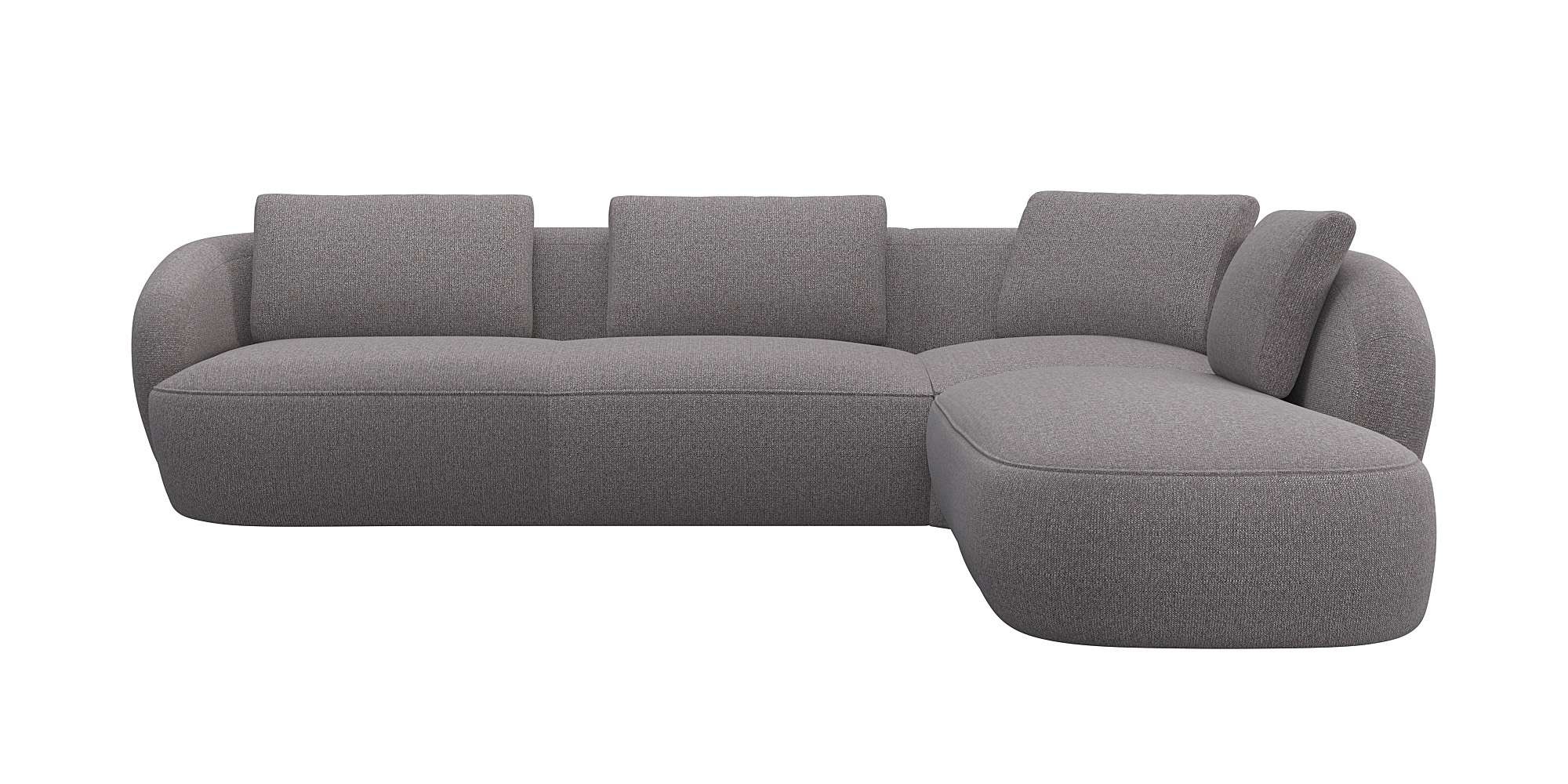 FLEXLUX Ecksofa »Torino, rund, L-Form, Sofa-Ecke mit Ottomane«, Modernes, o günstig online kaufen