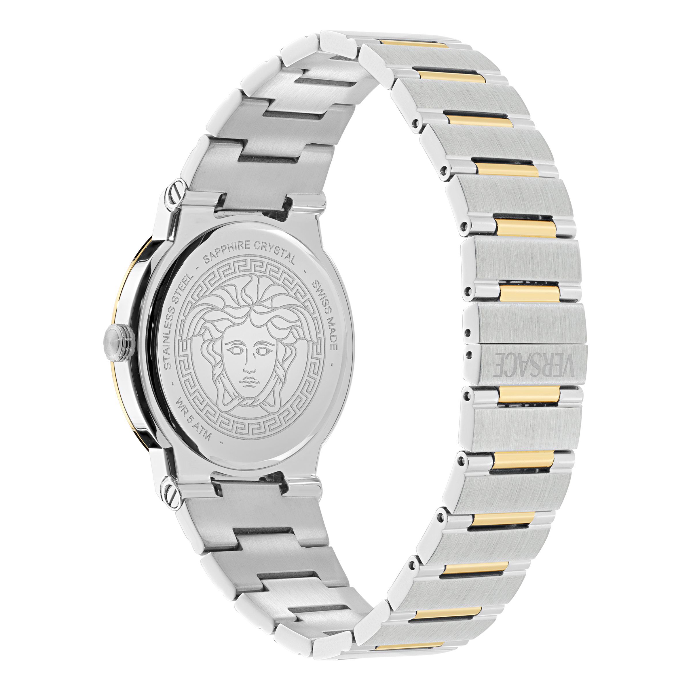Versace Quarzuhr »GRECA LOGO AEREO« Armbanduhr, Damenuhr, Herrenuhr, Swiss Made, Edelstahlarmband, analog
