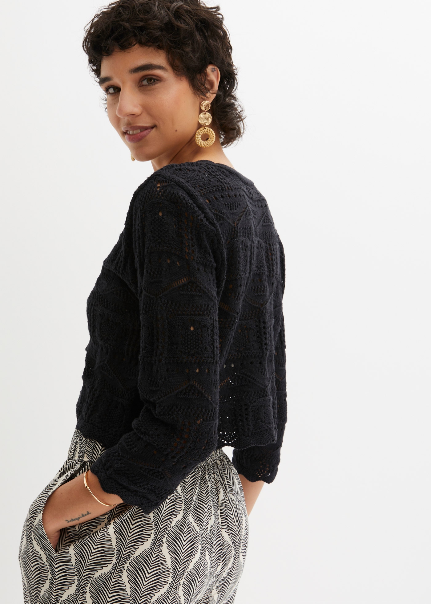 bonprix »Ajour-Bolero« bequeme Passform, 3/4-Ärmel, Ajour-Bolero