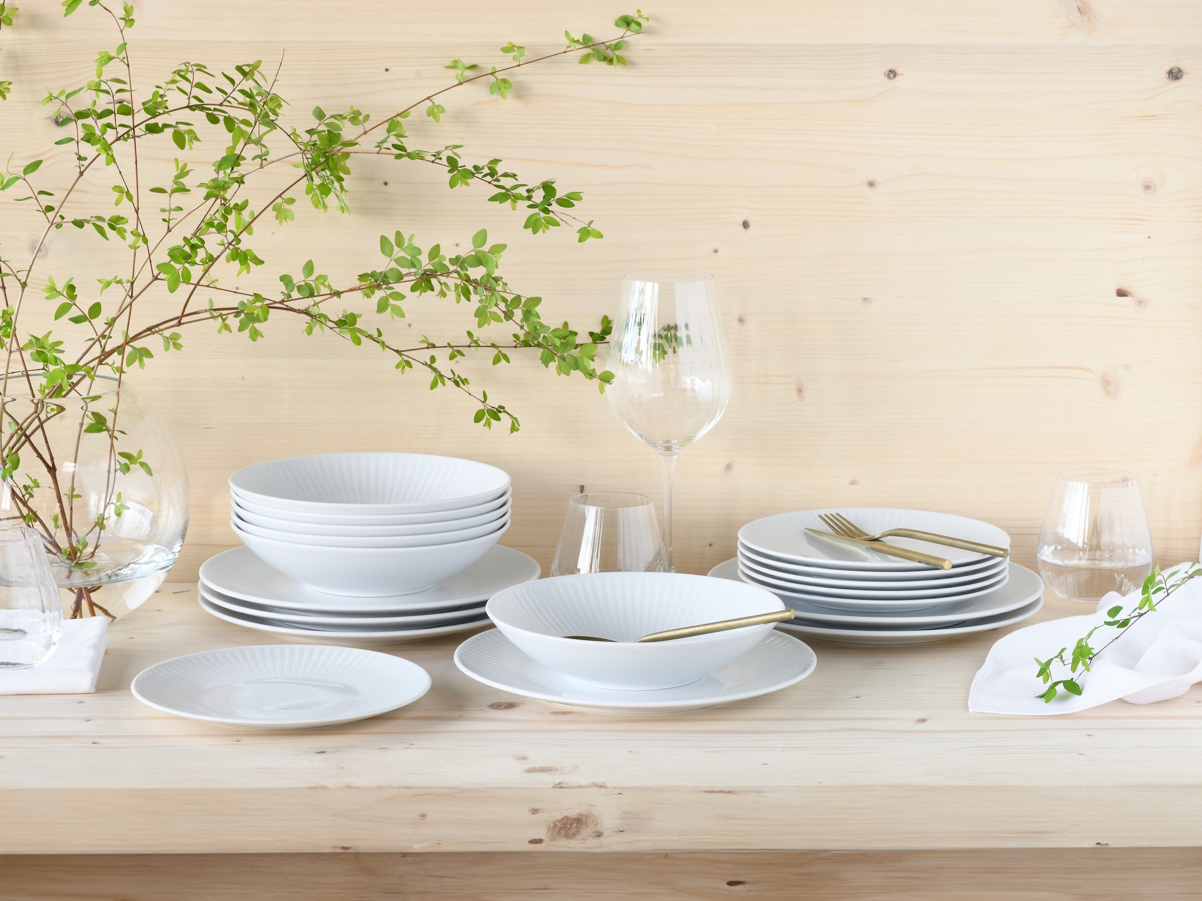 CreaTable Teller-Set »Valencia Weiß, Tellerset 18-tlg«, (Set, 18 tlg.), Elegant, Boho Chic