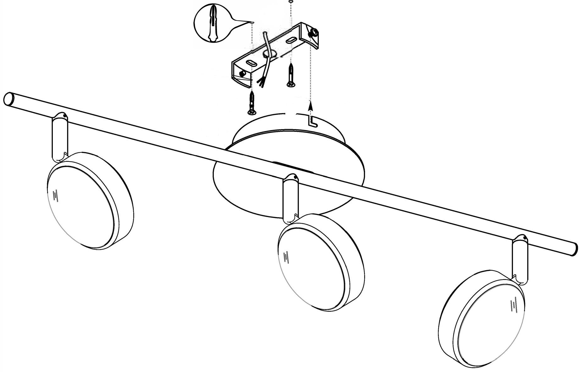EGLO LED Deckenleuchte »SALTO«, 3 flammig, Leuchtmittel LED-Board | LED fest integriert, LED Deckenlampe