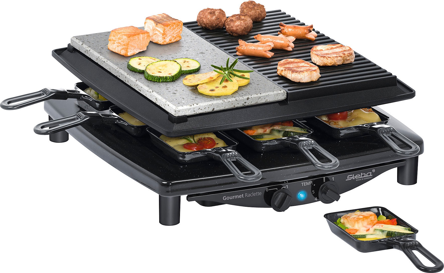 Steba Raclette »RC 4 Plus« 8 Stk. Raclettepfännchen 1.450 W günstig online kaufen
