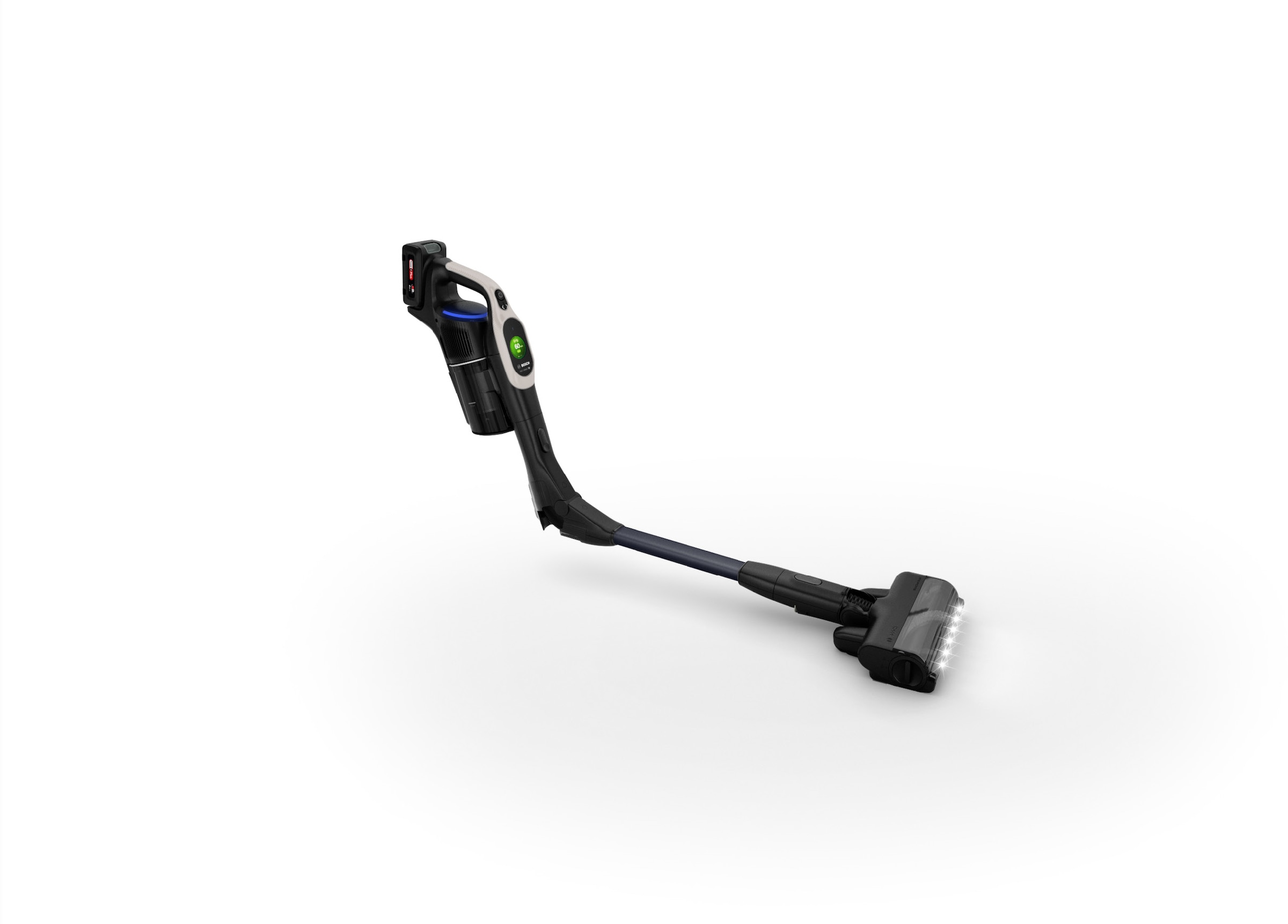 BOSCH Akku-Stielstaubsauger »Unlimited 10 BTS1042GQC, MicroClean™ Technology, 10 J. Motorgarantie«, Display, Knickrohr, HEPA-Filtersystem, Schnellladegerät, 2 Akkus, grau