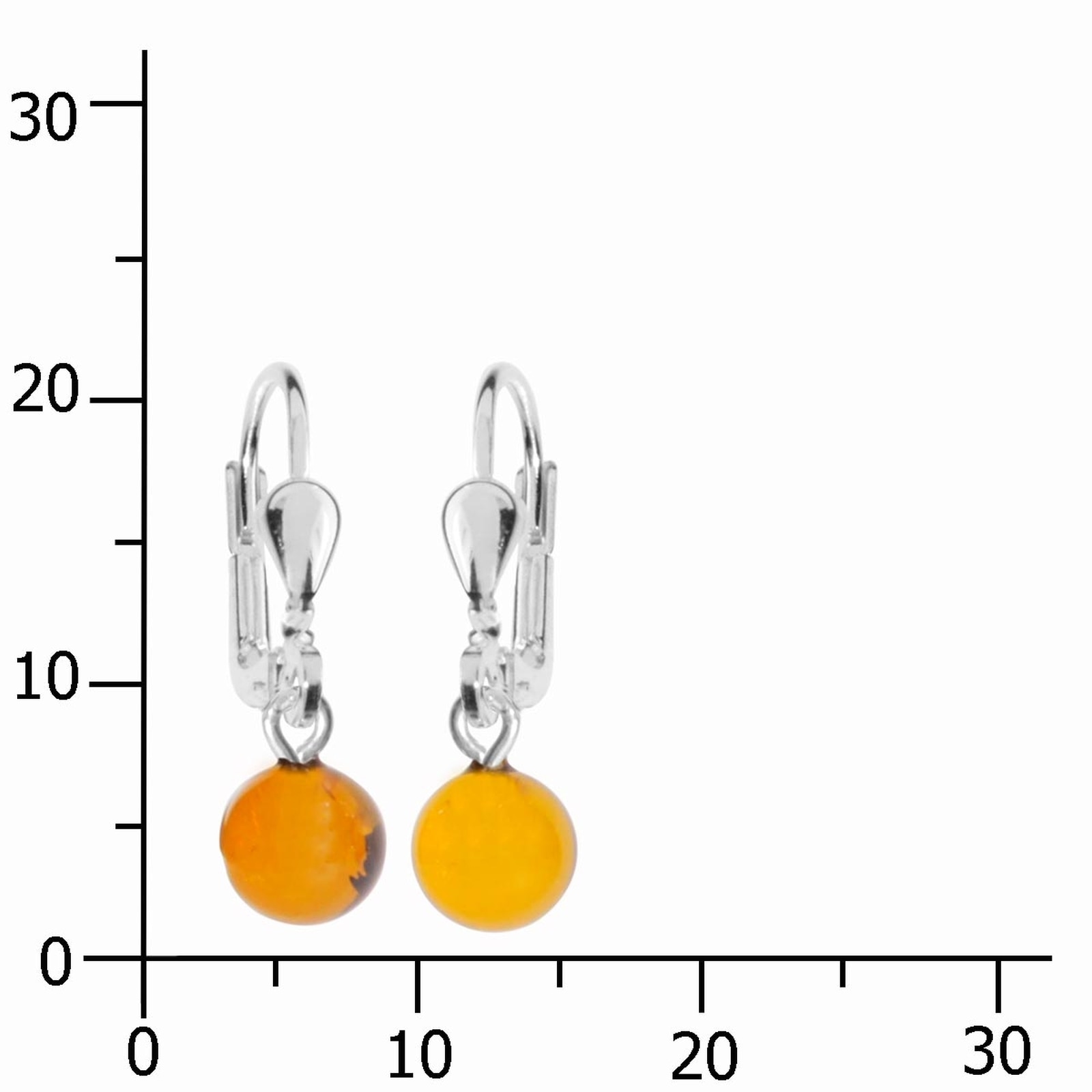OSTSEE-SCHMUCK Paar Ohrhänger »Ostsee-Schmuck Ohrhänger Kugel 6 mm Ohrhänger Kugel 6 mm«, (2 tlg.)