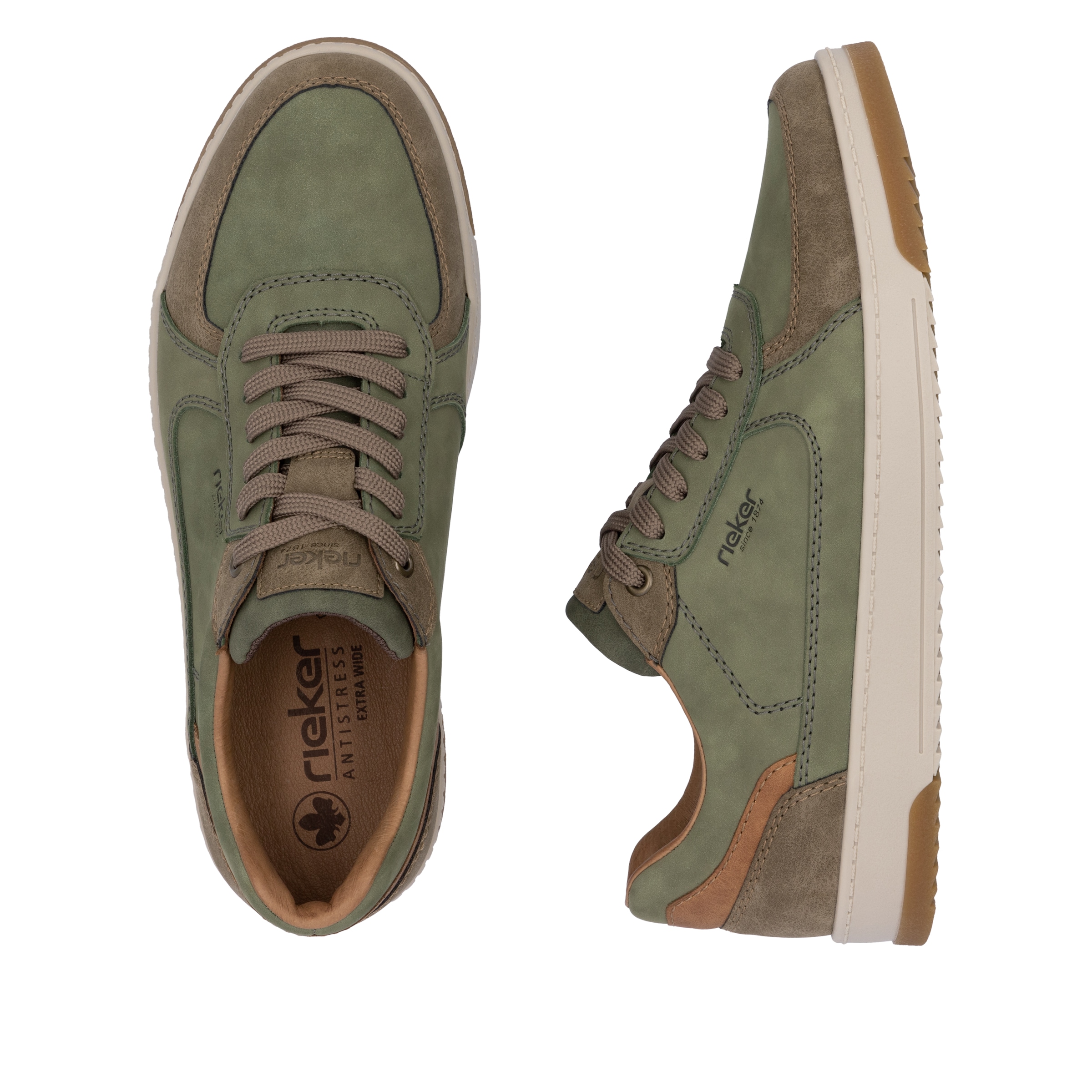 Rieker Sneaker, Freizeitschuh, Halbschuh, Schnürschuh mit gepolstertem Schaftrand