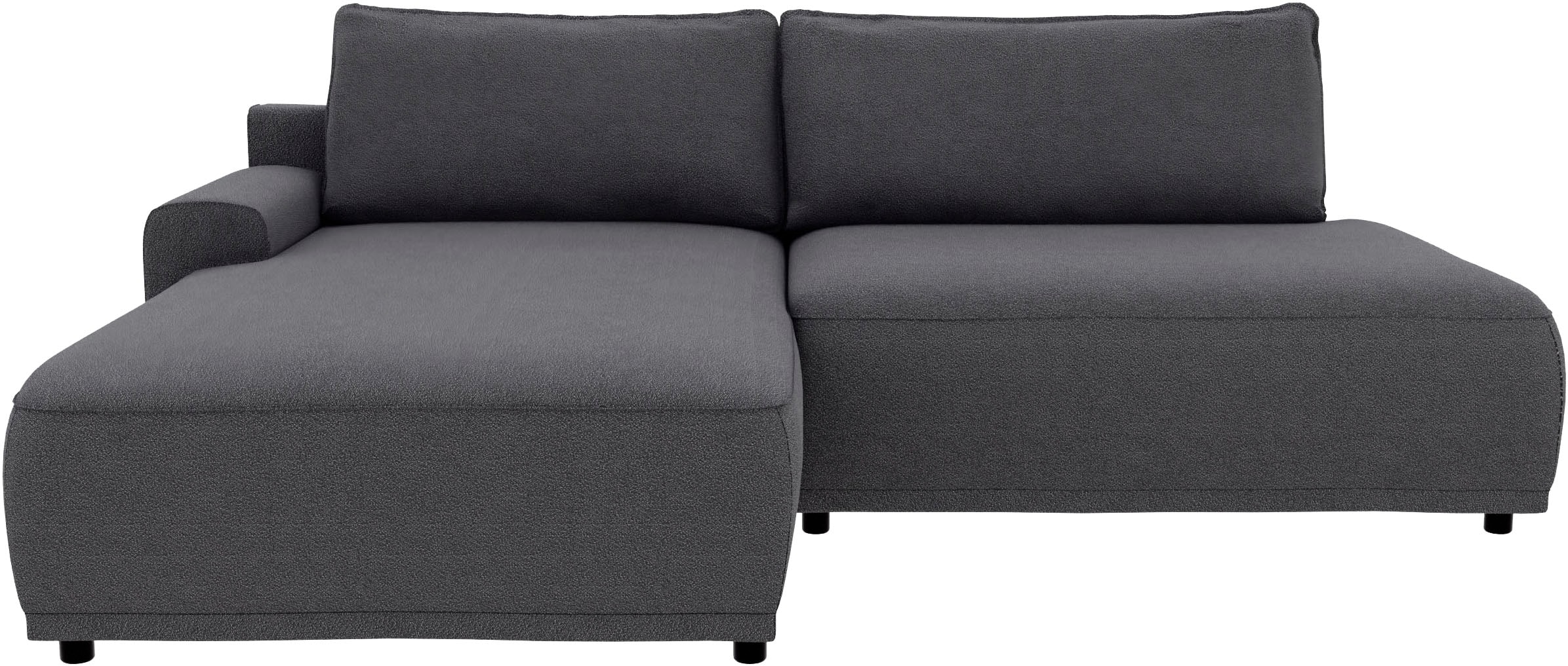 TRENDMANUFAKTUR Ecksofa »Fordon II, Schlafsofa mit Bettkasten, Couch in L-Form, Breite 250 cm«, in Struktur fein LEO, haustierfreundlich, anthrazit, Armlehne links