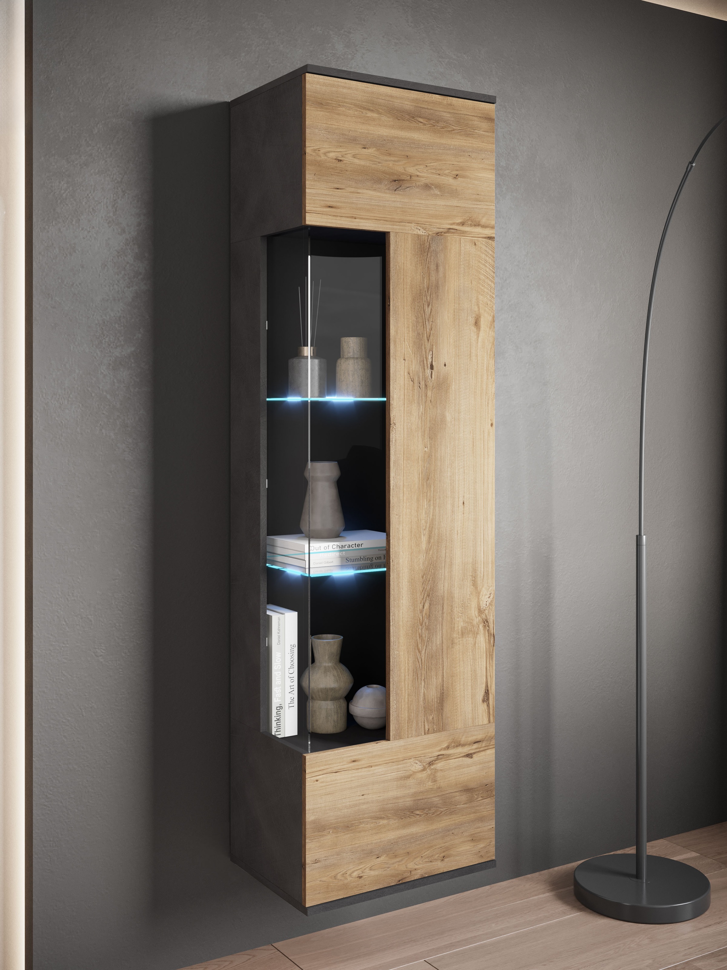 INOSIGN Vitrine »Kenia, stehend und hängend, Türanschlag wechselbar«, (1 St.), Vitrineschrank mit Glastüren 160 cm Höhe