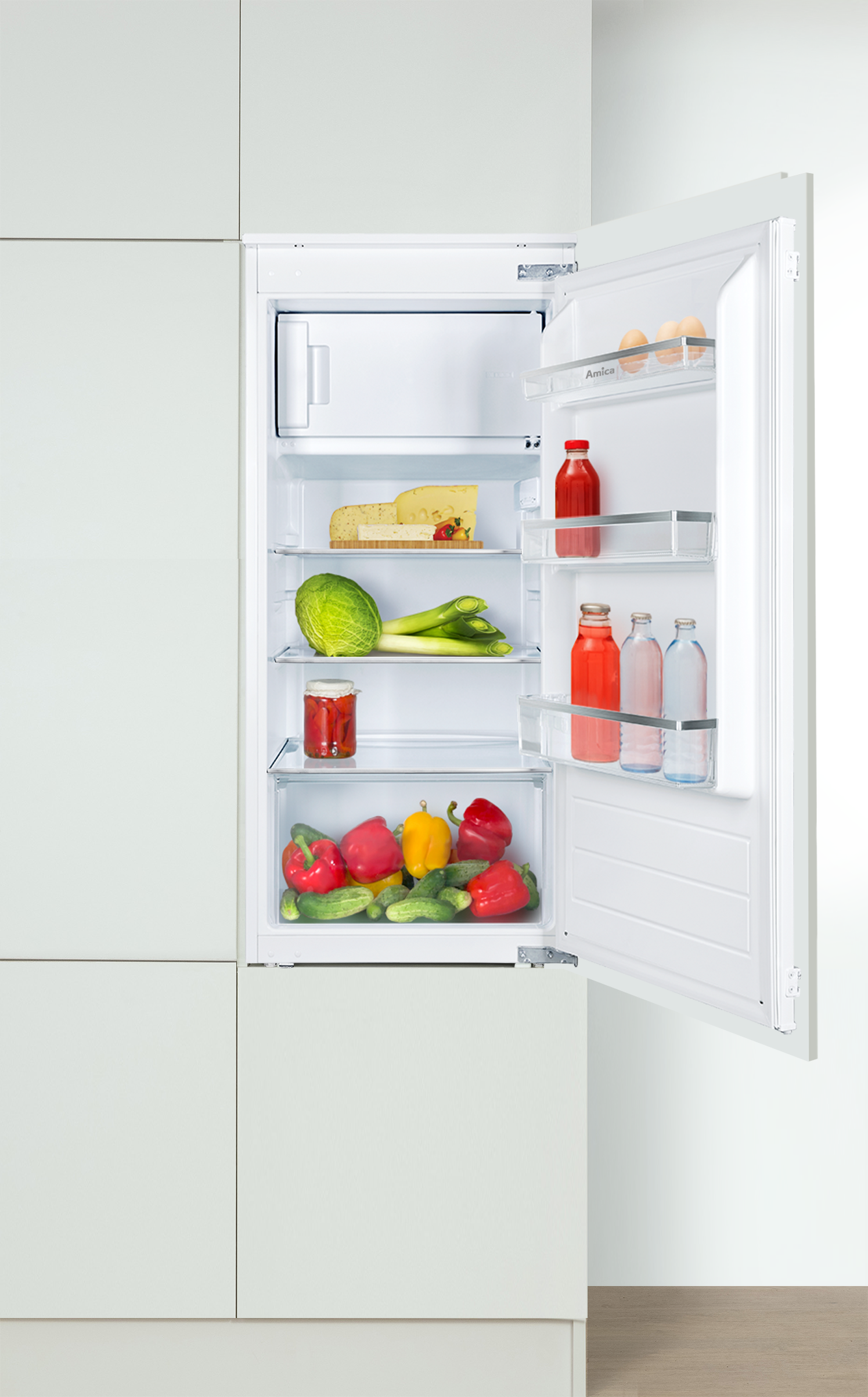 Amica Einbaukühlschrank »EKSS 361 216«, Schlepptür-Technik