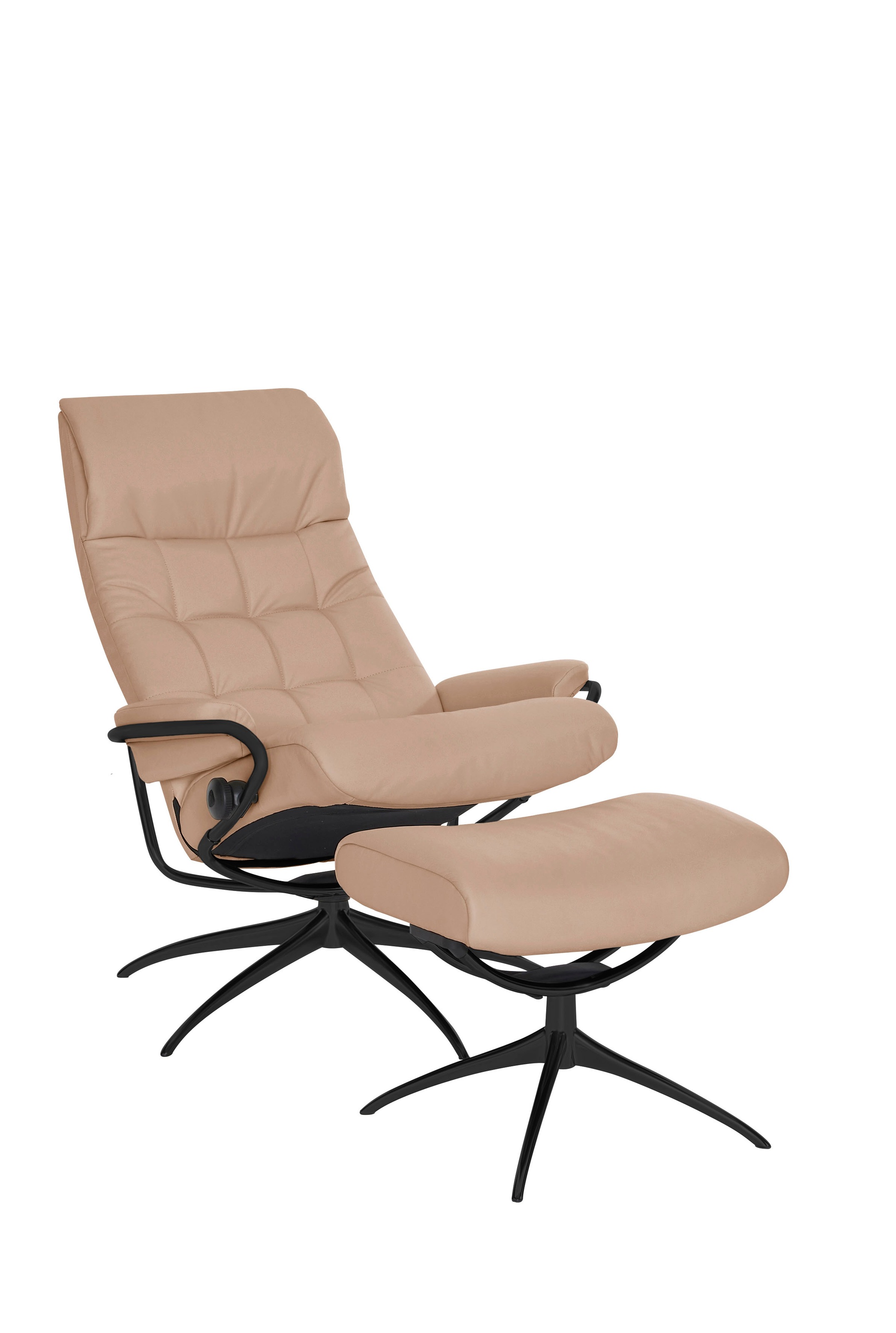 Stressless® Relaxsessel »London«, (Set, Relaxsessel mit Hocker), mit Hocker, High Back, mit Star Base, Gestell Schwarz