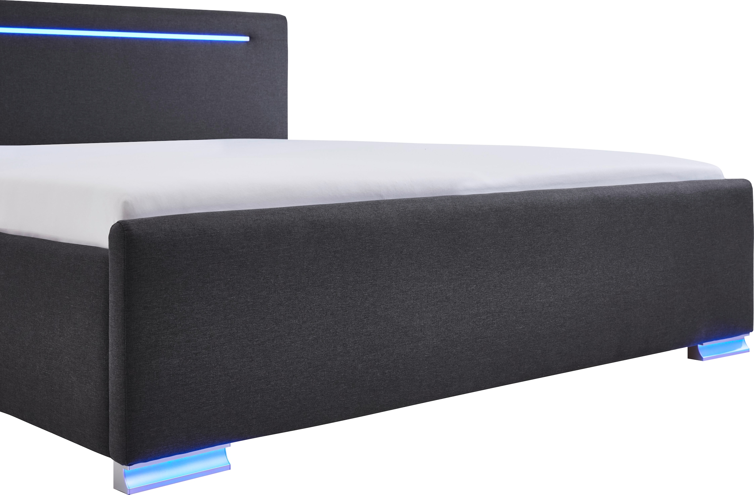 meise.möbel Polsterbett »Las Vegas III mit LED-Beleuchtung und USB-Anschluss«, erhältlich in den Breiten 140 & 180cm