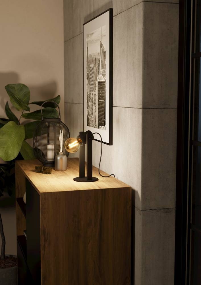 EGLO Tischleuchte »PLIMSOLL«, 1 flammig, Leuchtmittel E27 | ohne Leuchtmittel, Nachttischlampe, schwenkbare Spots, Lampe Wohnzimmer, FSC100PA, E27